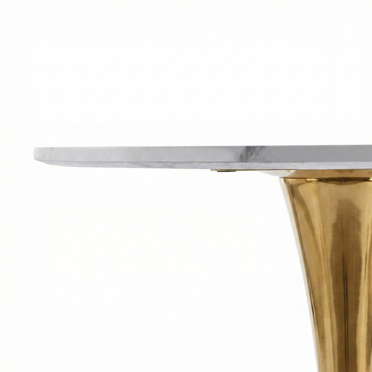 Bristol Round Dining Table with MDF/Sintered Stone/Glass Tabletop in Gold Steel