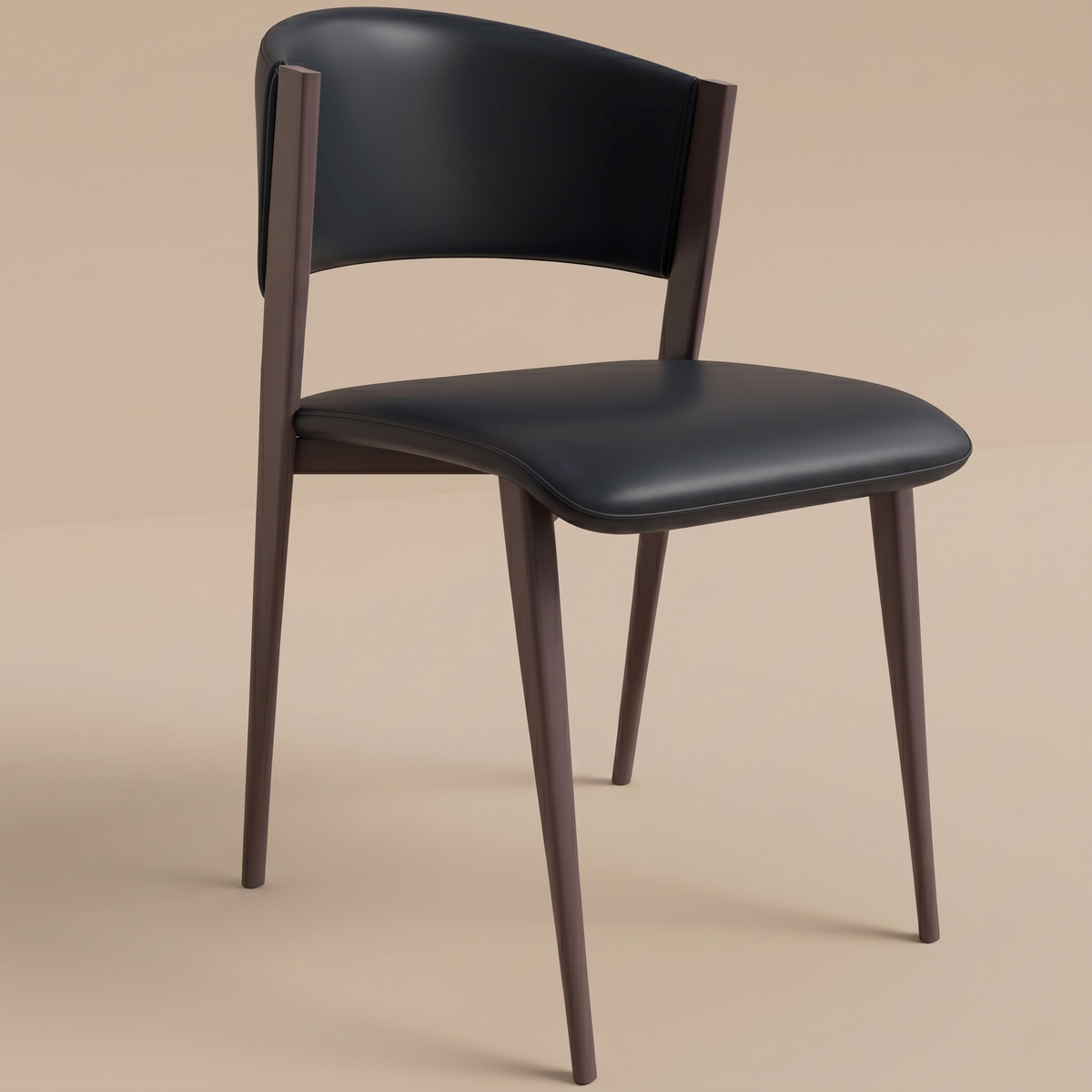 Aspen Dining Chairs Upholstered in Leather Kitchen Room Chairs with Black Metal Legs