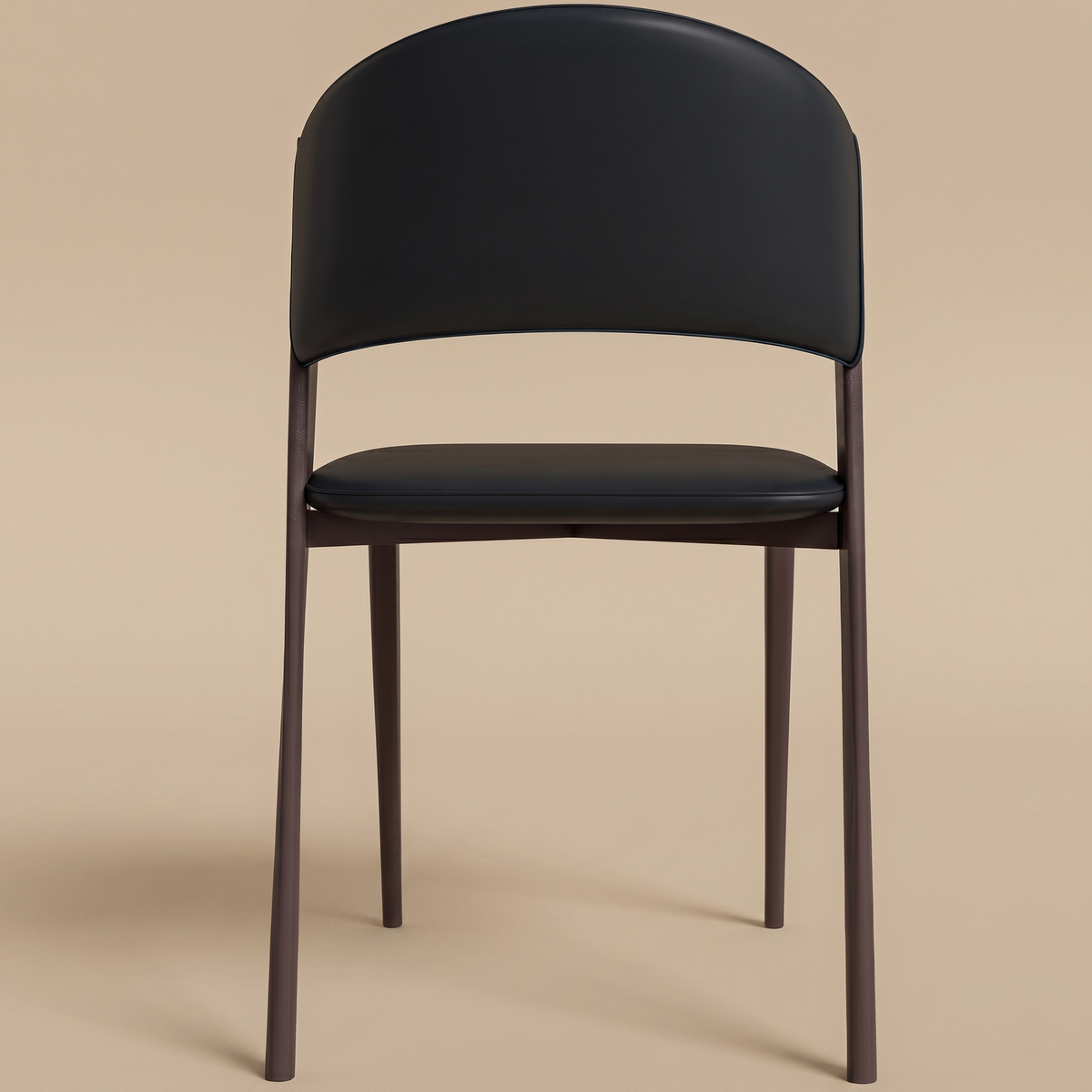 Aspen Dining Chairs Upholstered in Leather Kitchen Room Chairs with Black Metal Legs