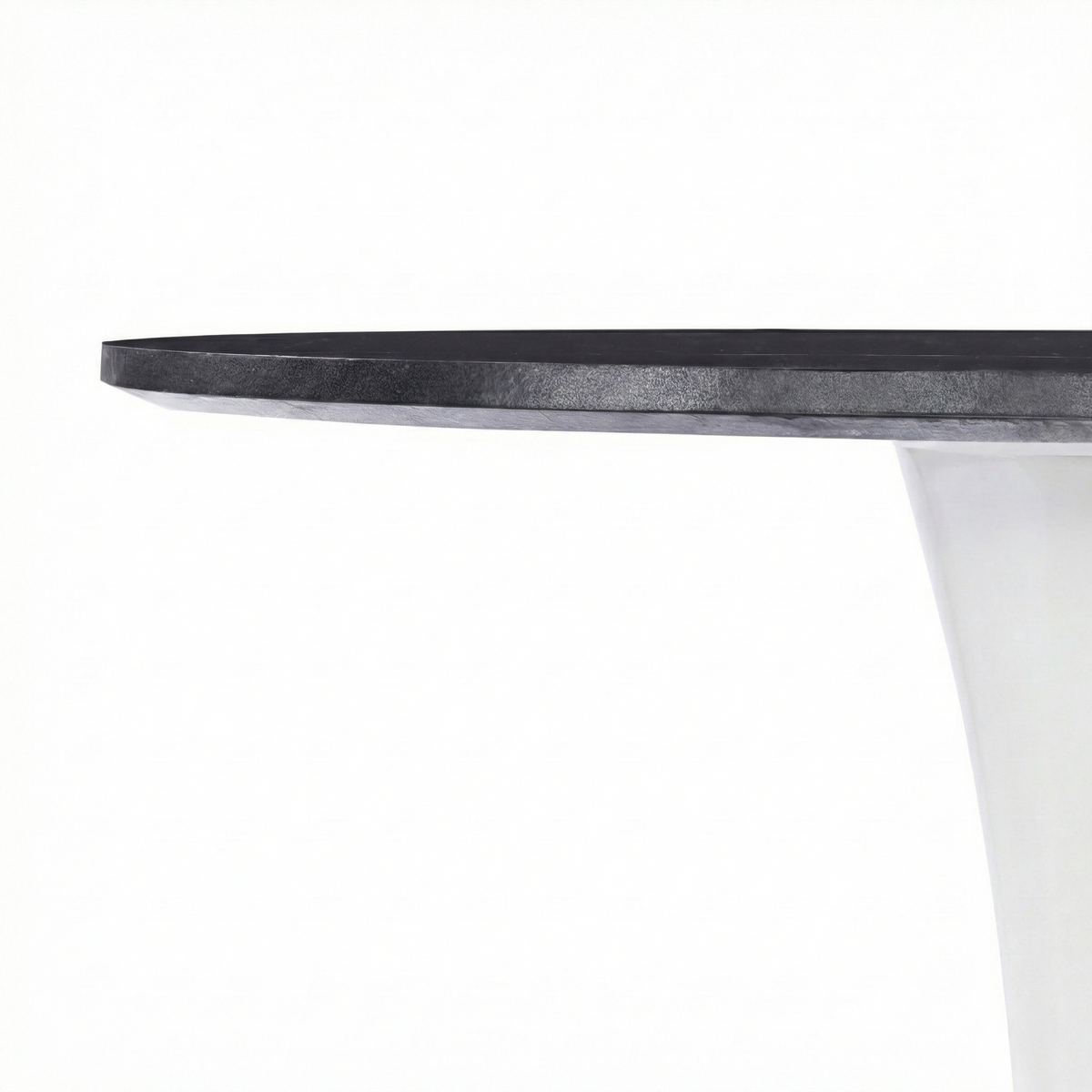Bristol Round Dining Table with MDF/Sintered Stone/Glass Wood Tabletop in White Steel