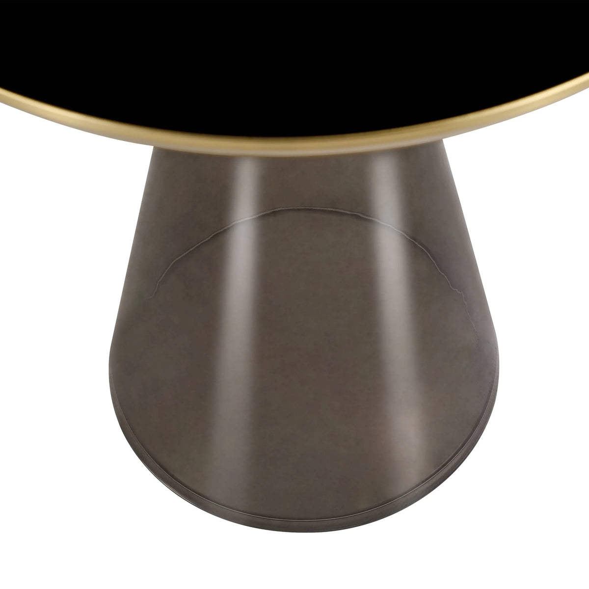 Hyalus Tully 19-Inch Round Glass Side Table with Iron Rim Frame and Glass Base - Elax Furniture