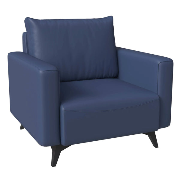 Inno Single-Seater Leather Sofa with Stainless Steel Legs and Removable Cushions - Elax Furniture
