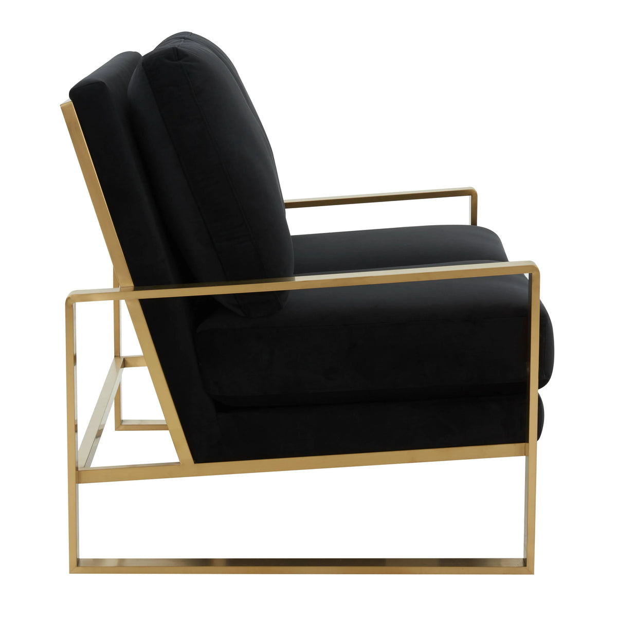 Jefferson Contemporary Velvet/Leather Loveseat with Stainless Steel Frame - Elax Furniture