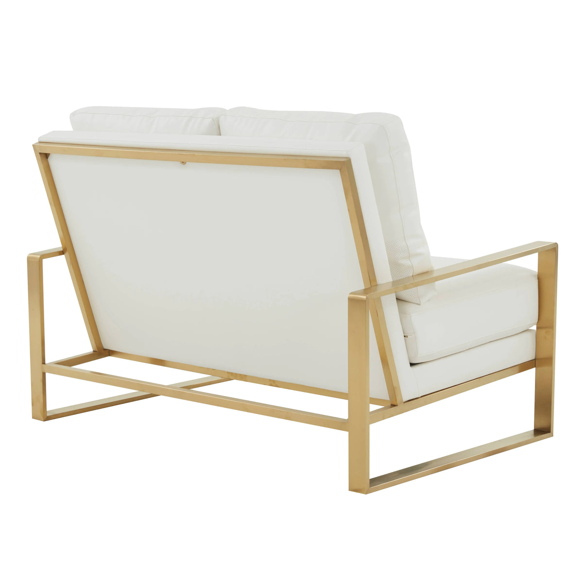 Jefferson Contemporary Velvet/Leather Loveseat with Stainless Steel Frame - Elax Furniture