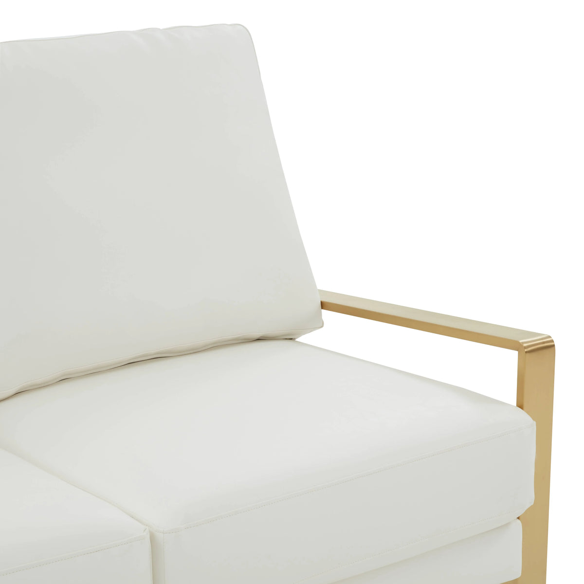 Jefferson Contemporary Velvet/Leather Loveseat with Stainless Steel Frame - Elax Furniture