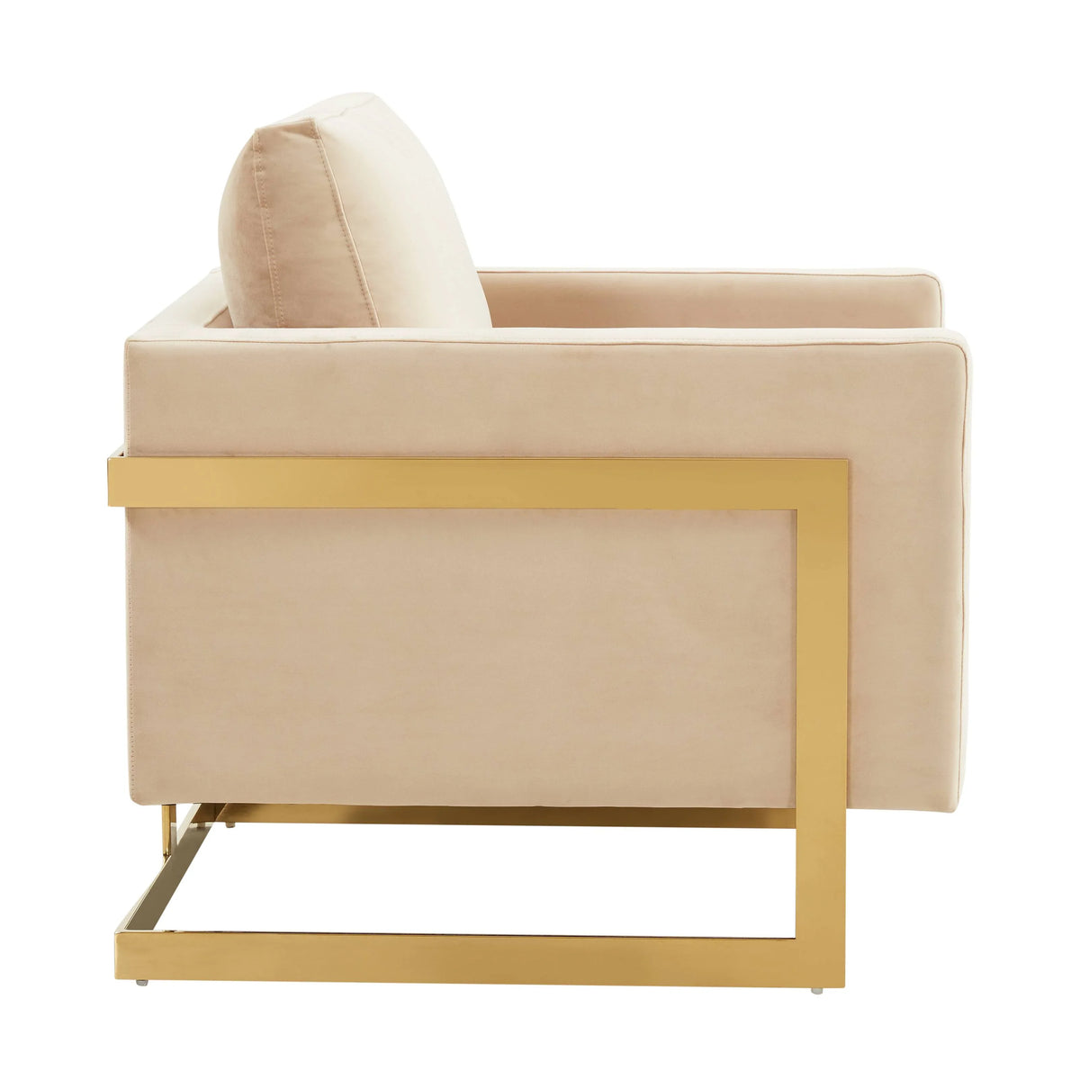 Lincoln Modern Upholstered Accent Armchair With Gold/Black Metal Frame - Elax Furniture