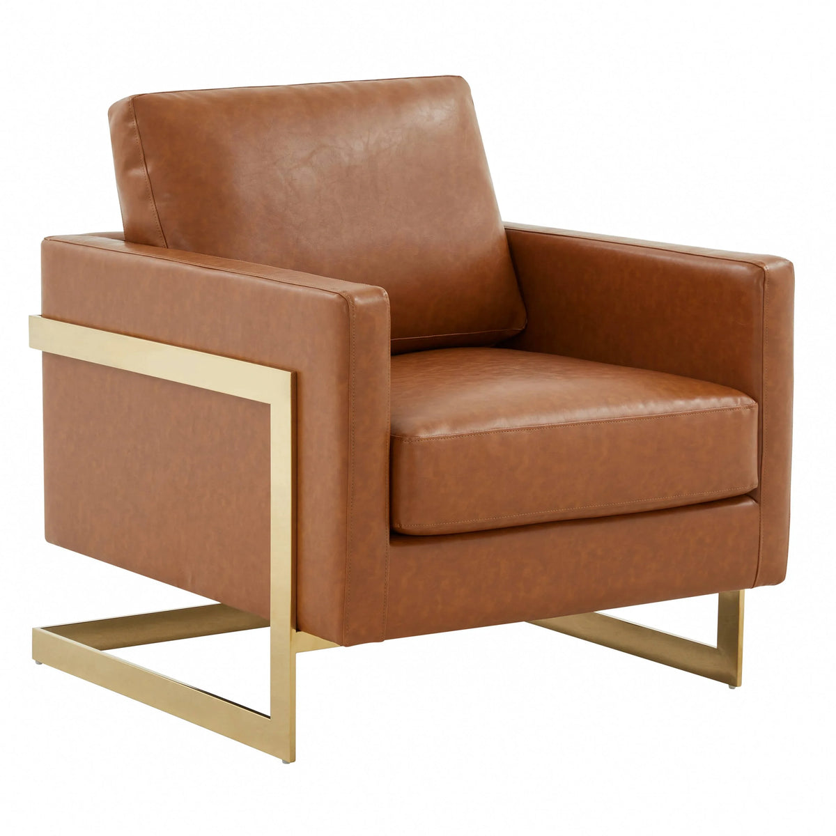 Lincoln Modern Upholstered Accent Armchair With Gold/Black Metal Frame - Elax Furniture