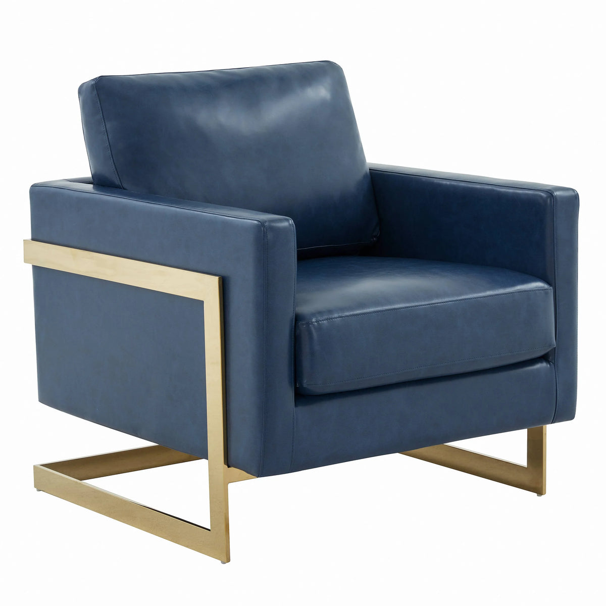 Lincoln Modern Upholstered Accent Armchair With Gold/Black Metal Frame - Elax Furniture