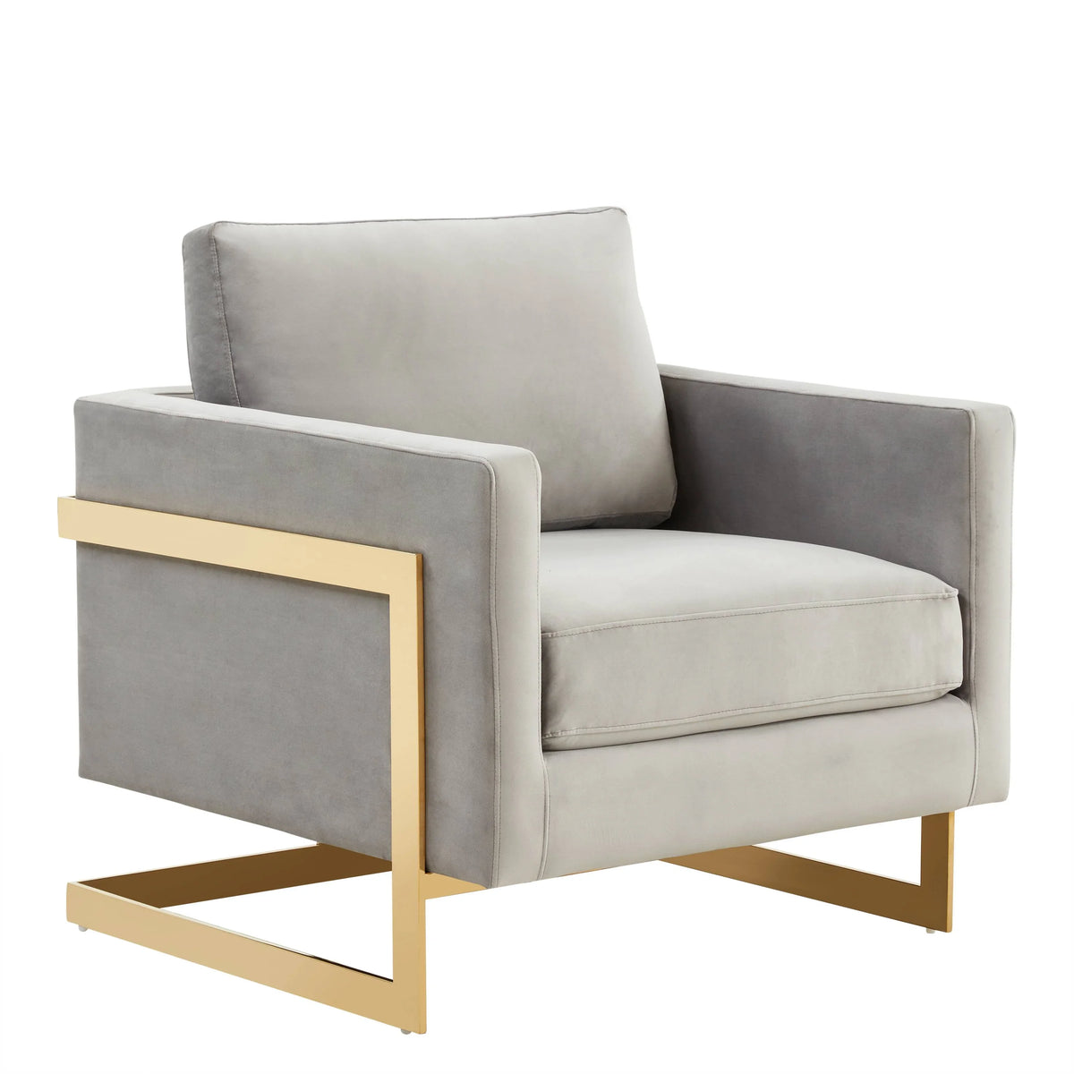 Lincoln Modern Upholstered Accent Armchair With Gold/Black Metal Frame - Elax Furniture