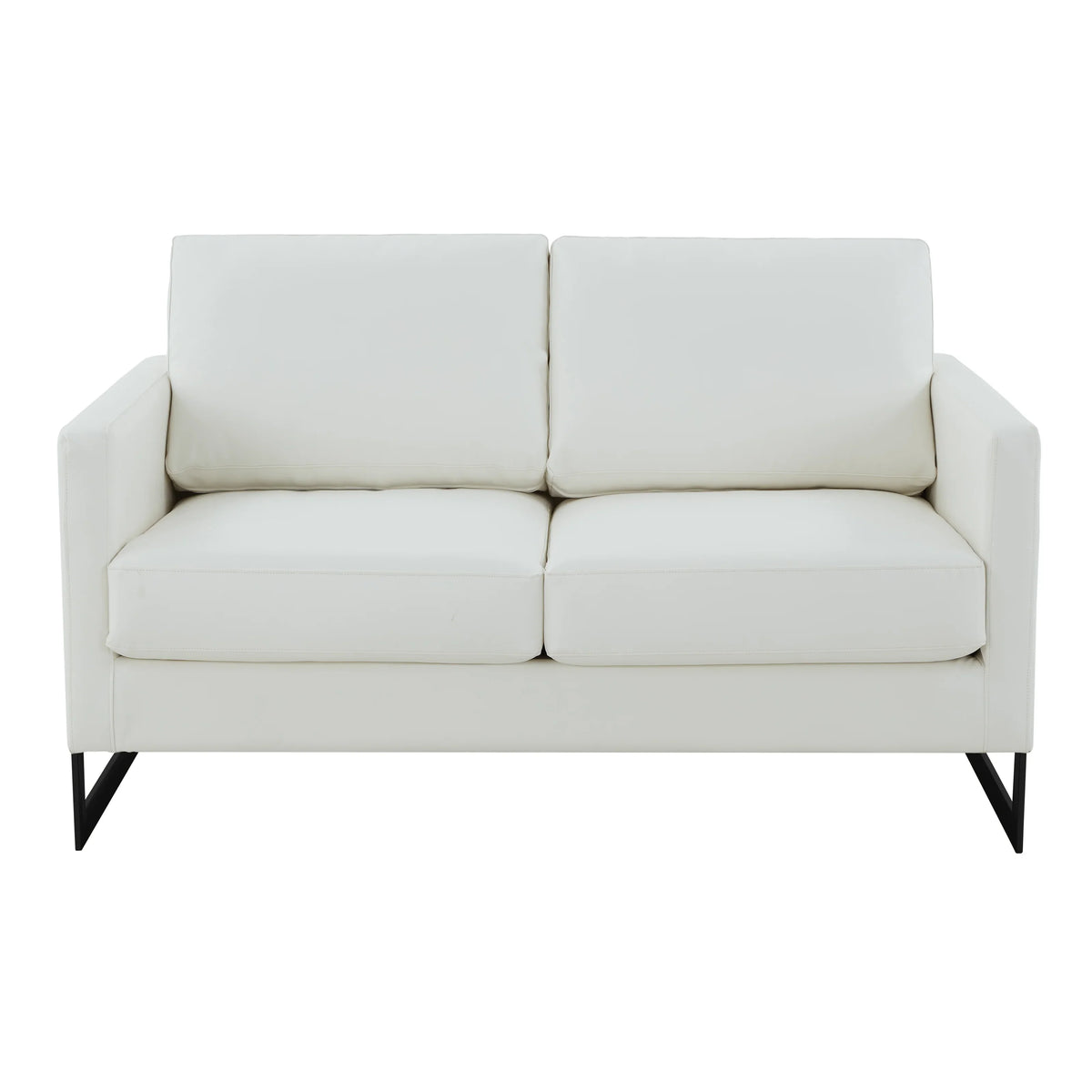 Lincoln Leather Loveseat Sofa with Black Stainless Steel Frame - Elax Furniture