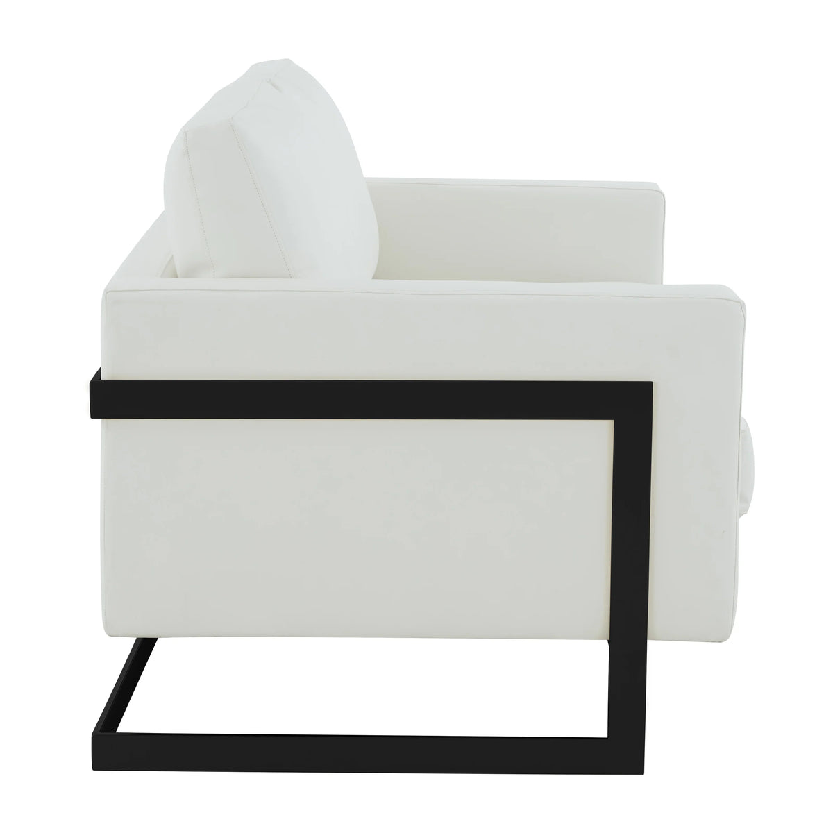 Lincoln Leather Loveseat Sofa with Black Stainless Steel Frame - Elax Furniture