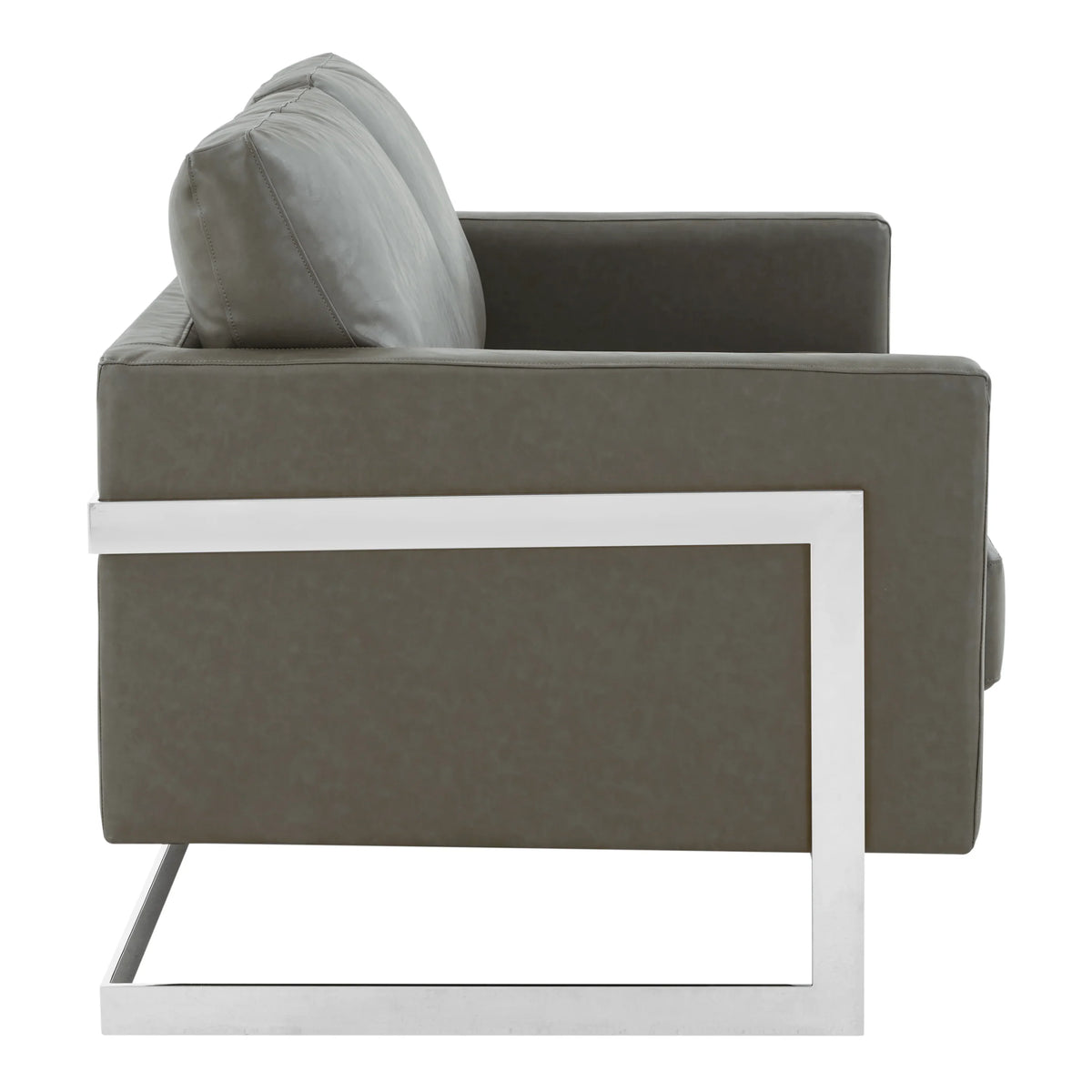 Lincoln Leather Loveseat Sofa with Chrome Stainless Steel Frame - Elax Furniture