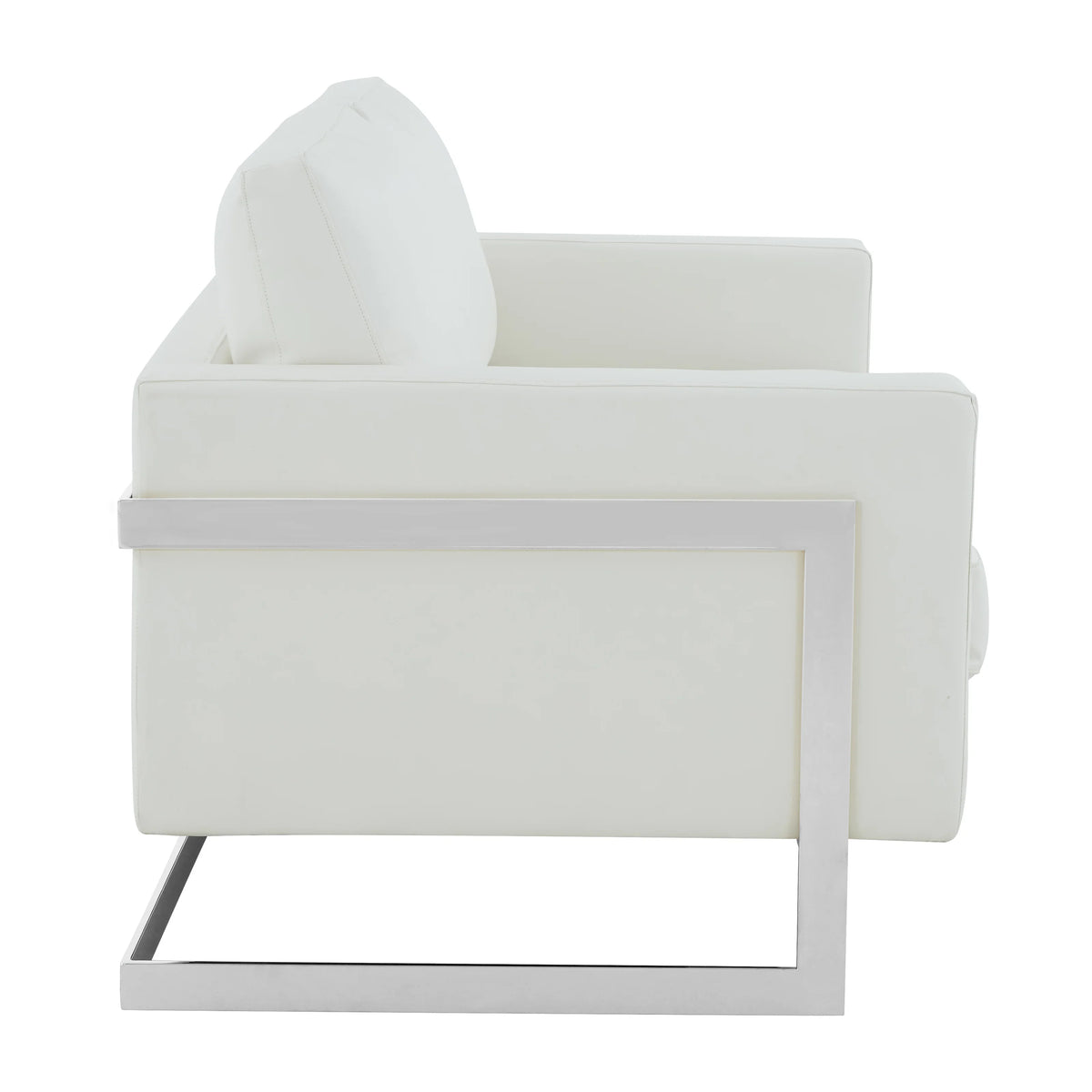 Lincoln Leather Loveseat Sofa with Chrome Stainless Steel Frame - Elax Furniture