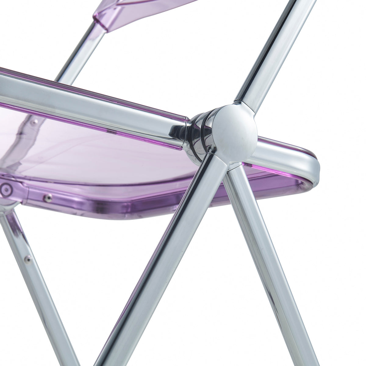 Lawrence Acrylic Folding Chair With Metal Frame Chrome Magenta Folding Chair Leisuremod