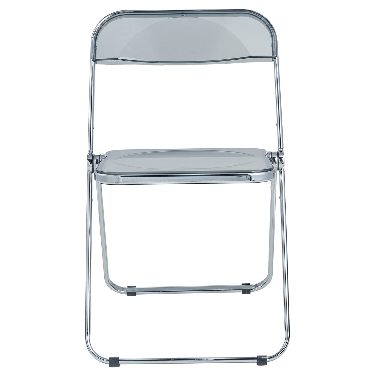 Lawrence Acrylic Folding Chair With Metal Frame Chrome Transparent Black Folding Chair Leisuremod