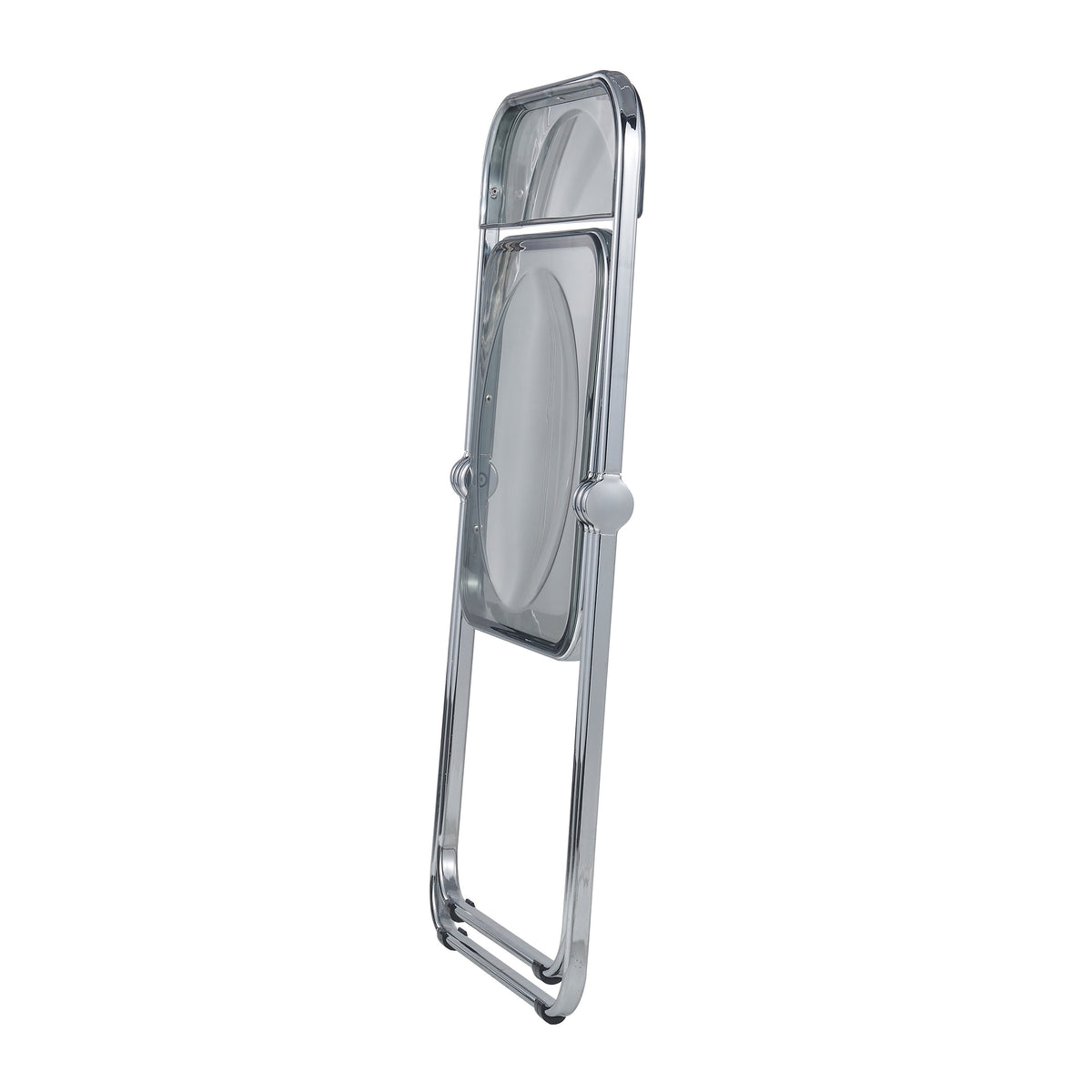 Lawrence Acrylic Folding Chair With Metal Frame Chrome Transparent Black Folding Chair Leisuremod