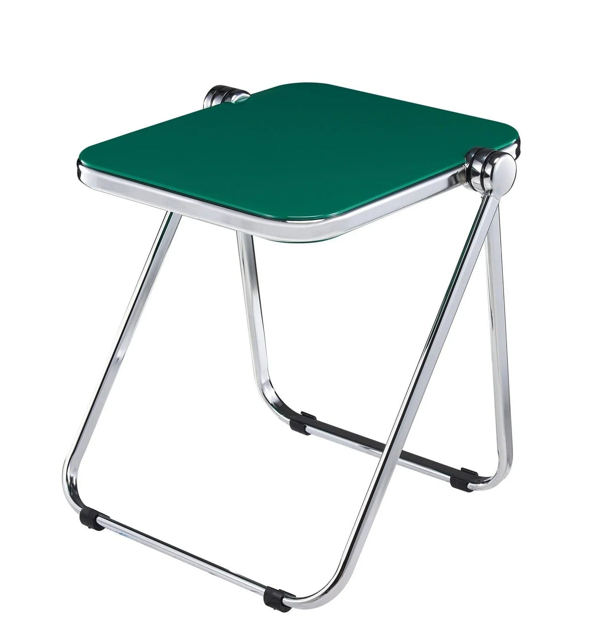 Lawrence Square Folding Side Table with Plastic Tabletop in Chrome Aluminum Frame - Elax Furniture
