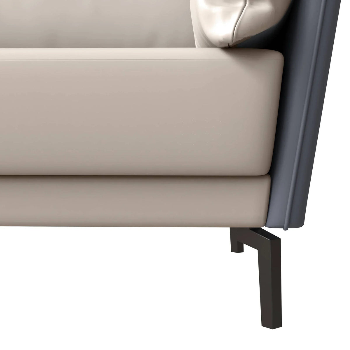 Luxify 3-Seater Leather Sofa with Stainless Steel Legs and Removable Cushions - Elax Furniture