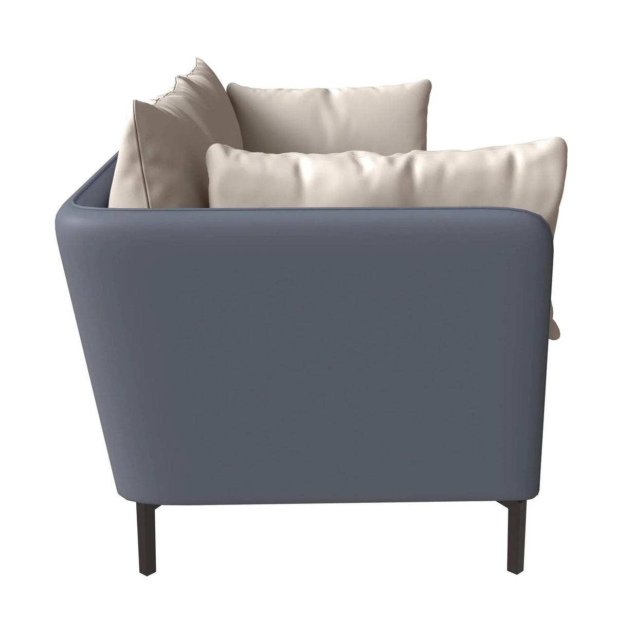 Luxify 3-Seater Leather Sofa with Stainless Steel Legs and Removable Cushions - Elax Furniture