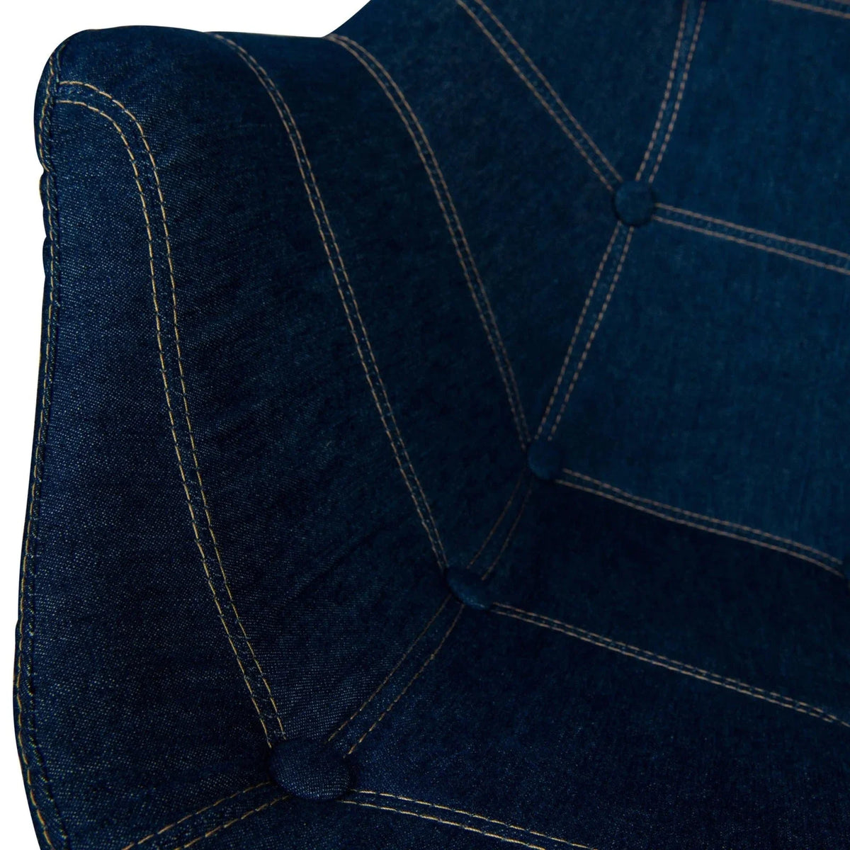 Milburn Modern Tufted Denim Lounge Accent Armchair - Elax Furniture
