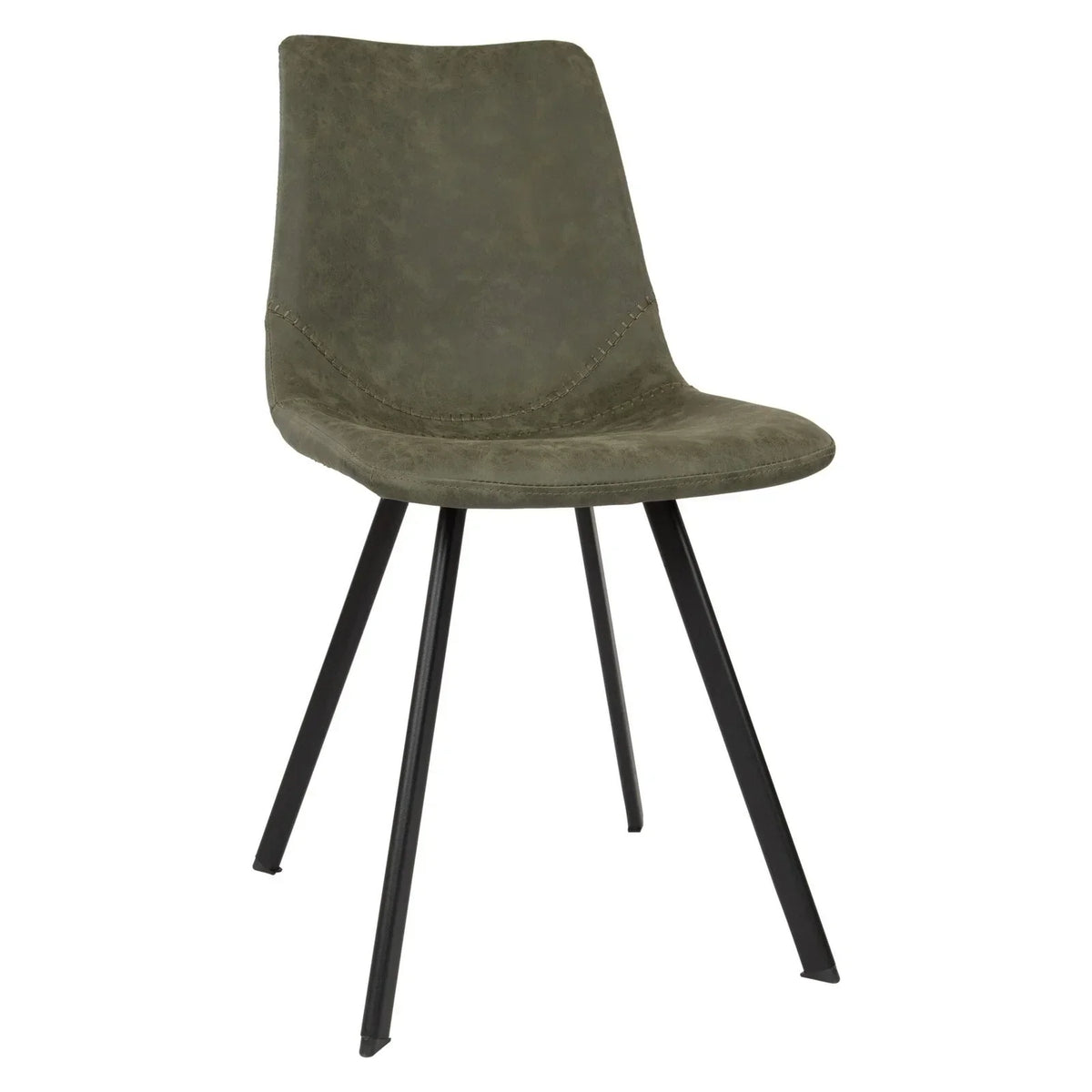 Markley Leather Dining Chair With Black/Gold Metal Legs (Open Box) - Elax Furniture