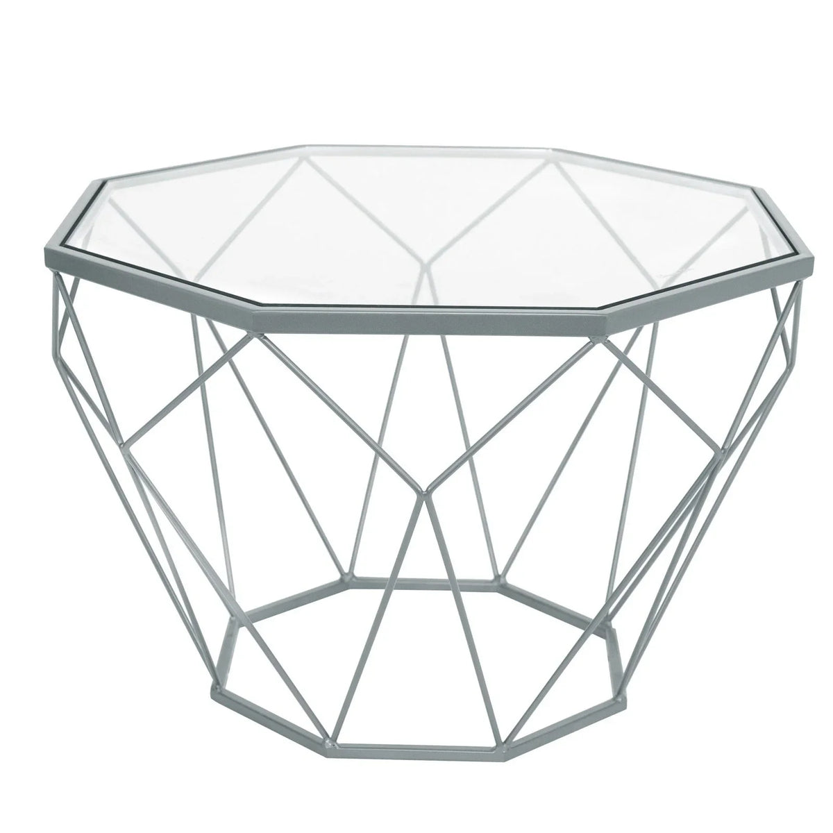 Malibu Octagon Glass Tabletop Coffee Table / End Table With Gold Metal Base - Elax Furniture