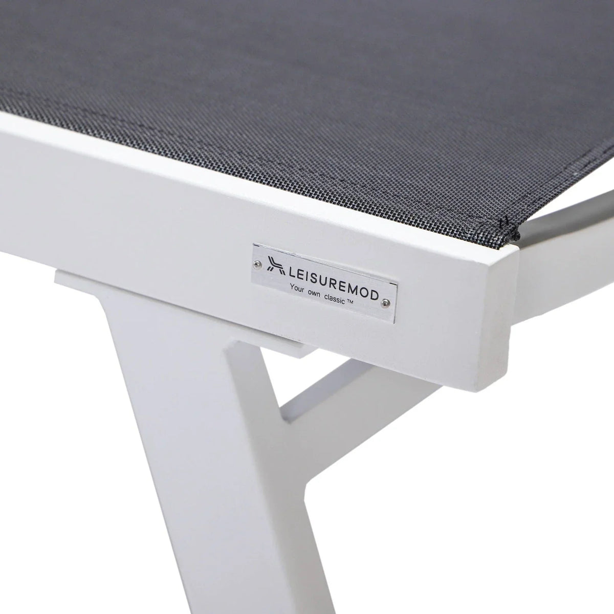Marlin Patio Chaise Lounge Chair with Armrests in White Aluminum Frame, Set of 2 - Elax Furniture