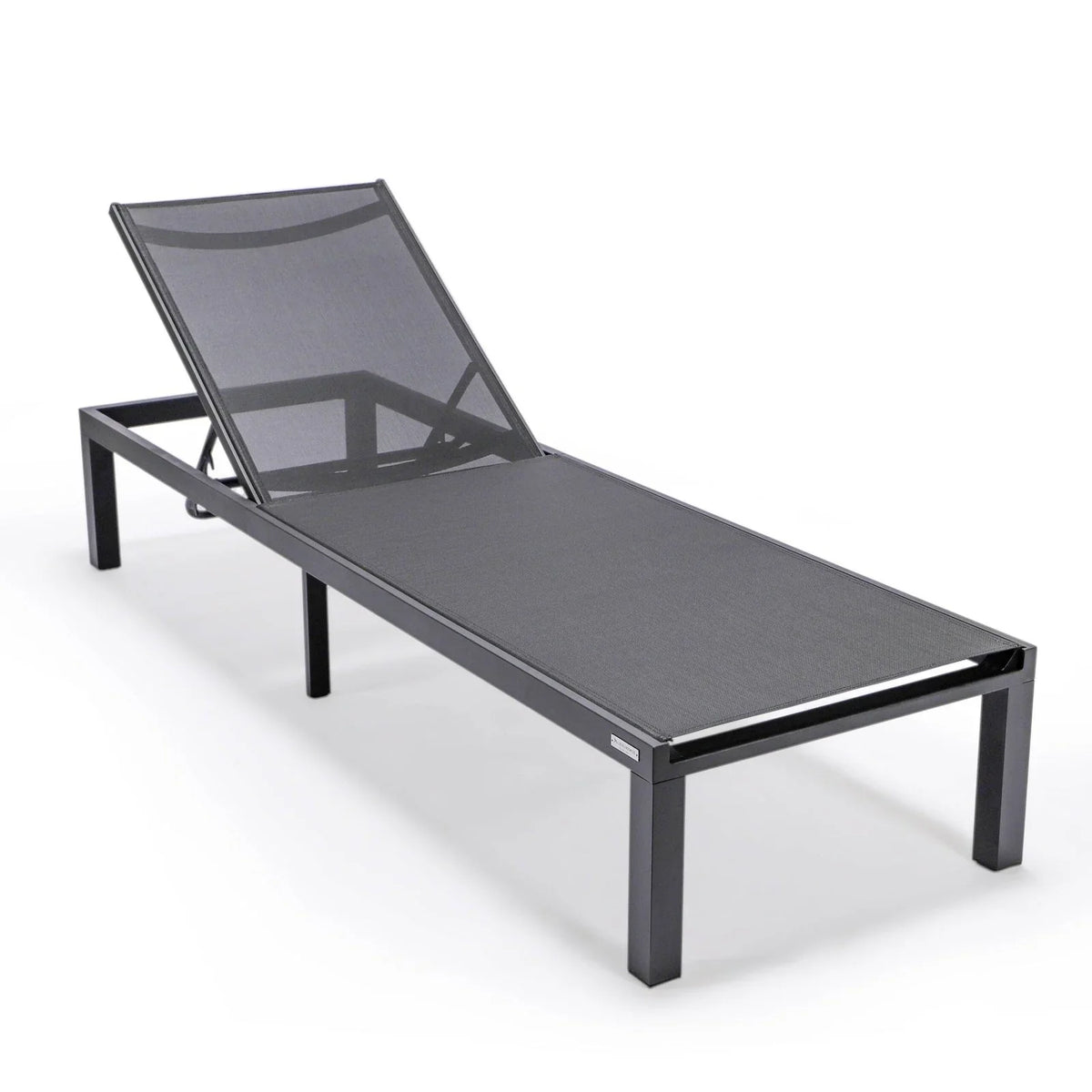 Marlin Patio Chaise Lounge Chair with Black Aluminum Frame, Set of 2 - Elax Furniture