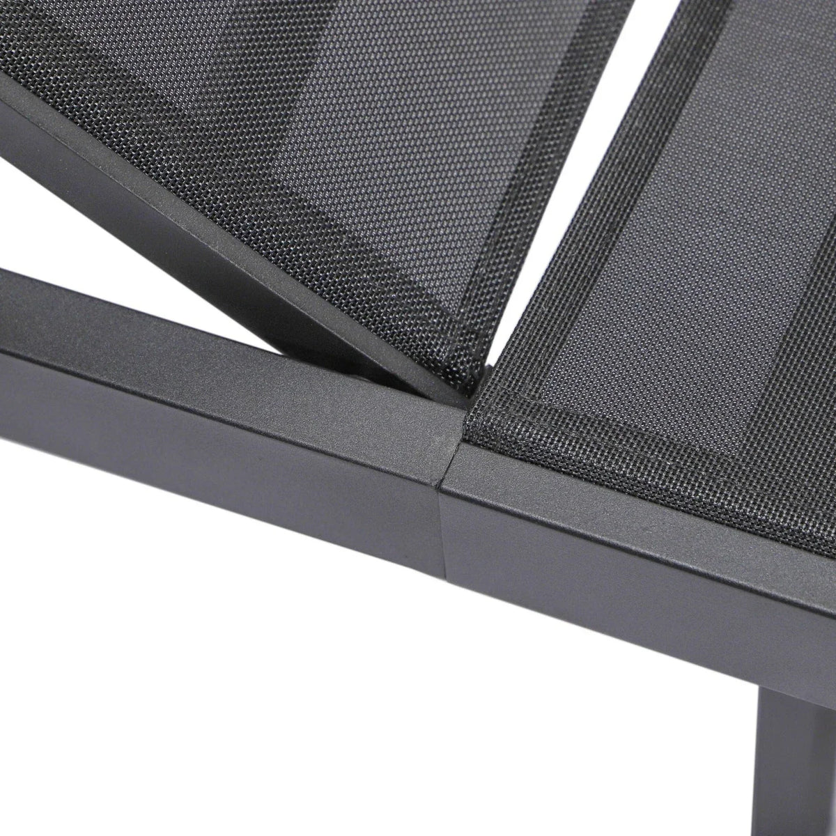 Marlin Patio Chaise Lounge Chair with Black Aluminum Frame, Set of 2 - Elax Furniture