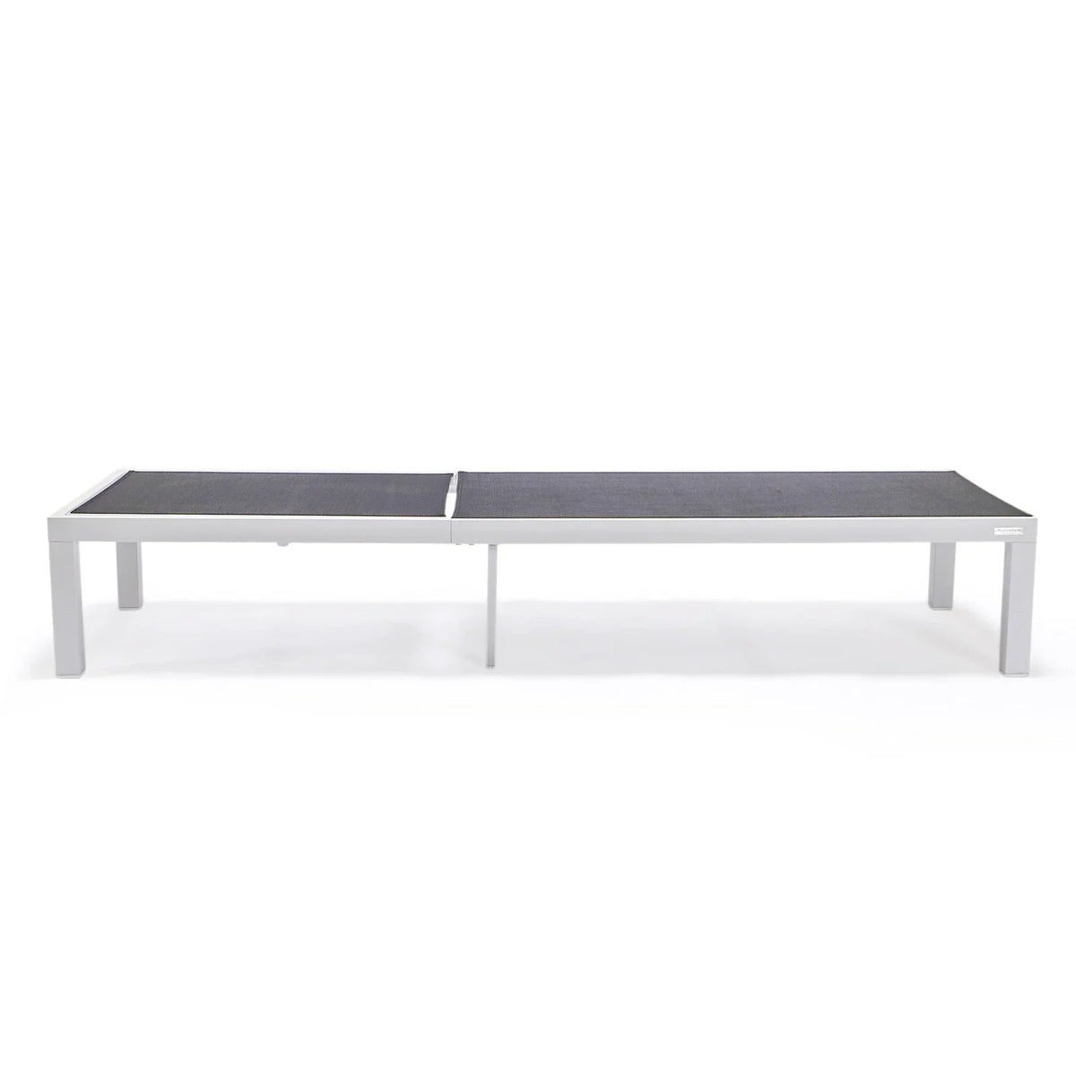 Marlin Modern White Aluminum Outdoor Chaise Lounge Chair With Square Fire Pit Side Table Set of 2 - Elax Furniture