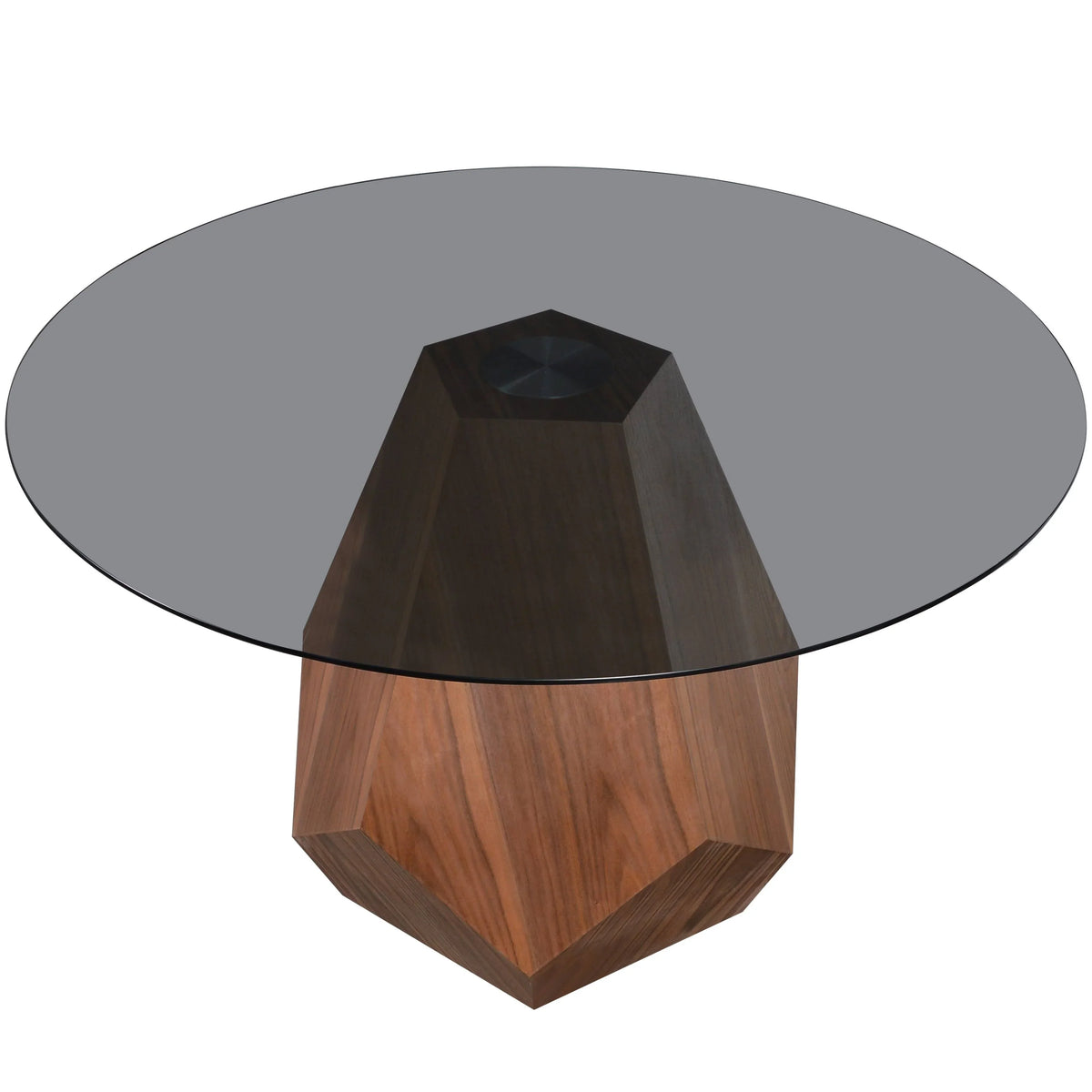 Nebo Modern Dining Table in Walnut Base with Glass/Sintered Stone Table Top - Elax Furniture