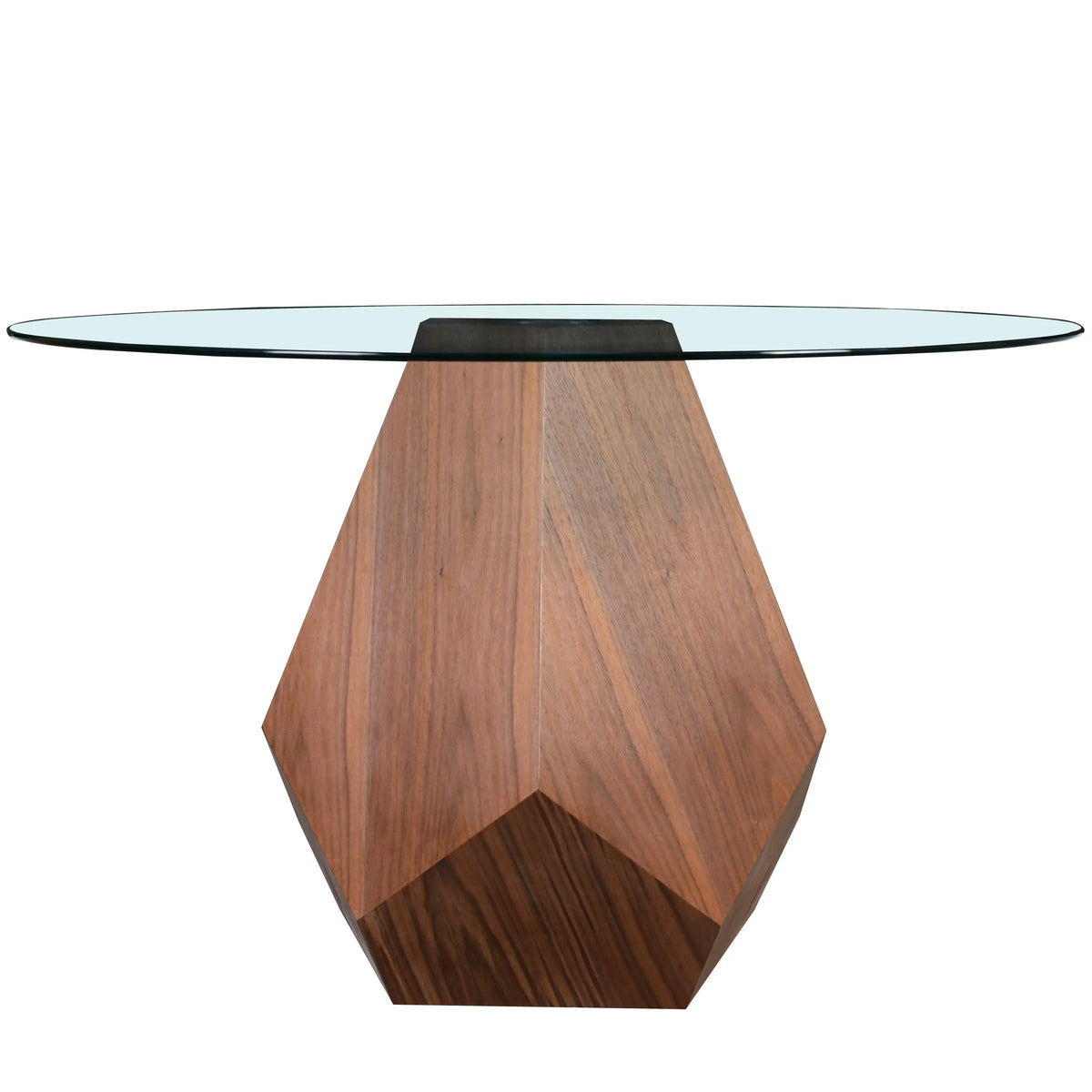 Nebo Modern Dining Table in Walnut Base with Glass/Sintered Stone Table Top - Elax Furniture
