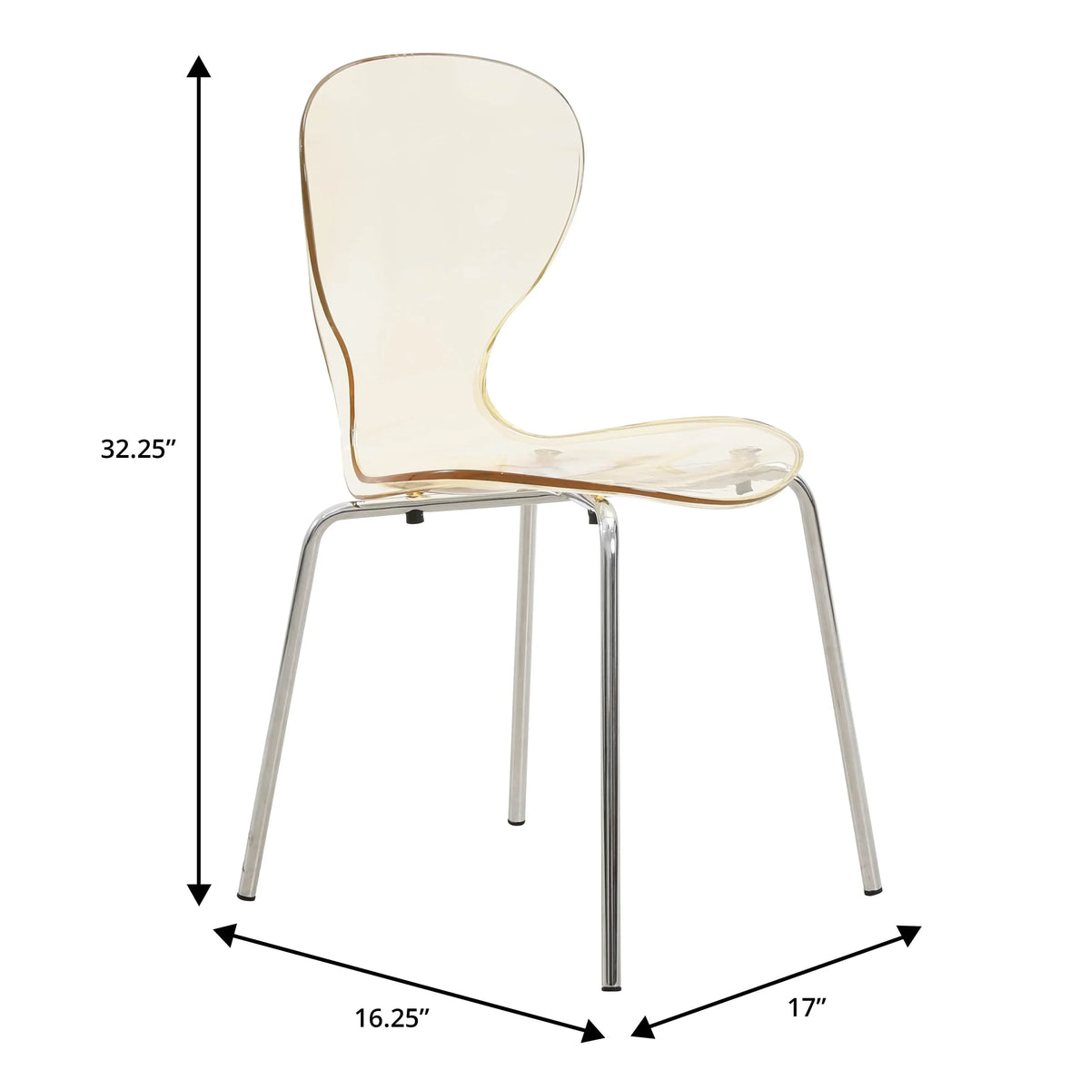 LeisureMod 5-Piece Dining Set Round White MDF Dining Table and 4 Acrylic Dining Chairs with Chrome Legs