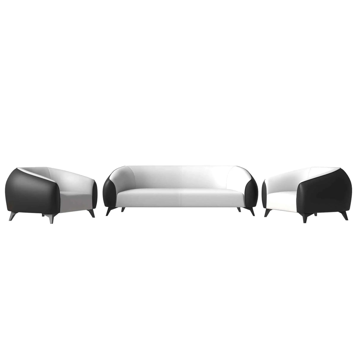 Opula 3-Piece Leather Sofa Set with Solid Wood Frame and Stainless Steel Legs - Elax Furniture