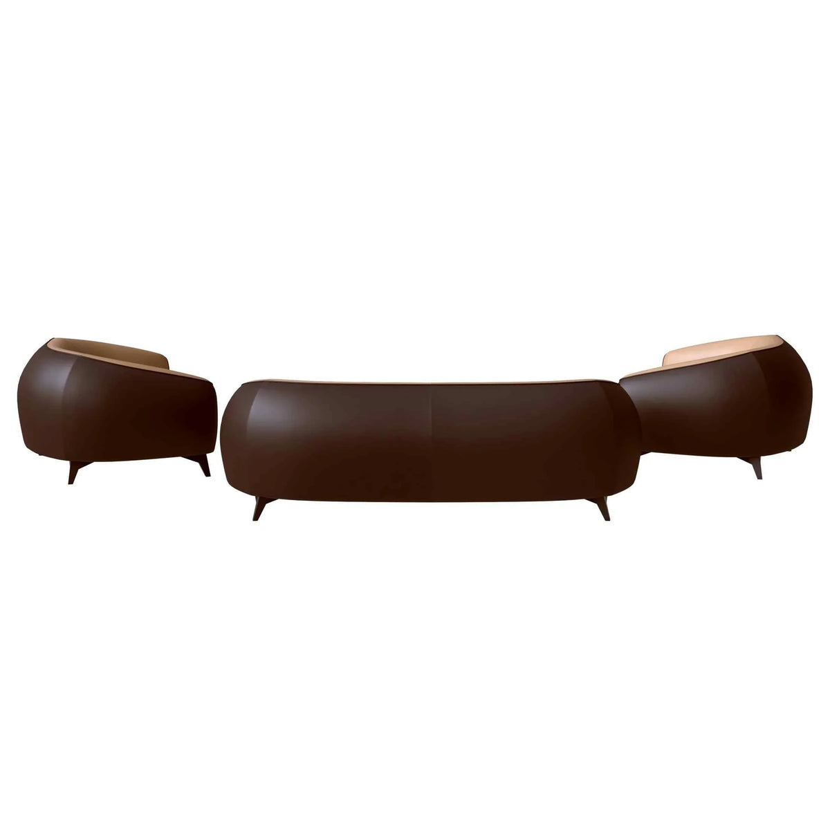 Opula 3-Piece Leather Sofa Set with Solid Wood Frame and Stainless Steel Legs - Elax Furniture