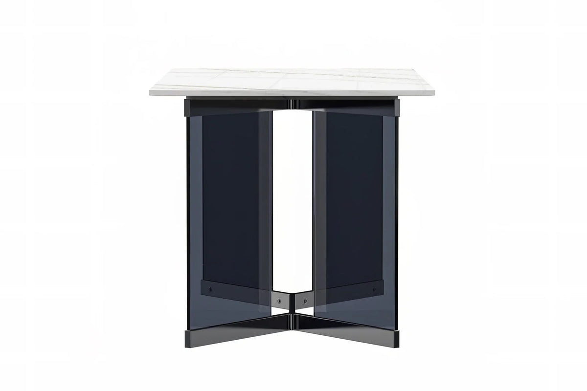 Oryn Modern Rectangular Dining Table with Glass/Sintered Stone Tabletop - Elax Furniture