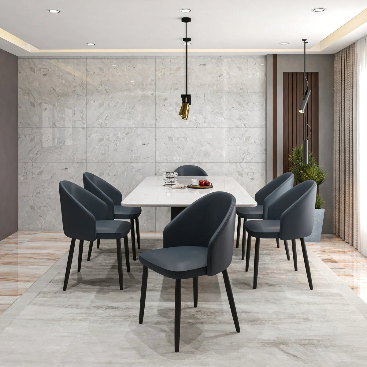 Paradiso Dining Chairs Leather Seat and Curved Back with Oak Wood Legs - Elax Furniture