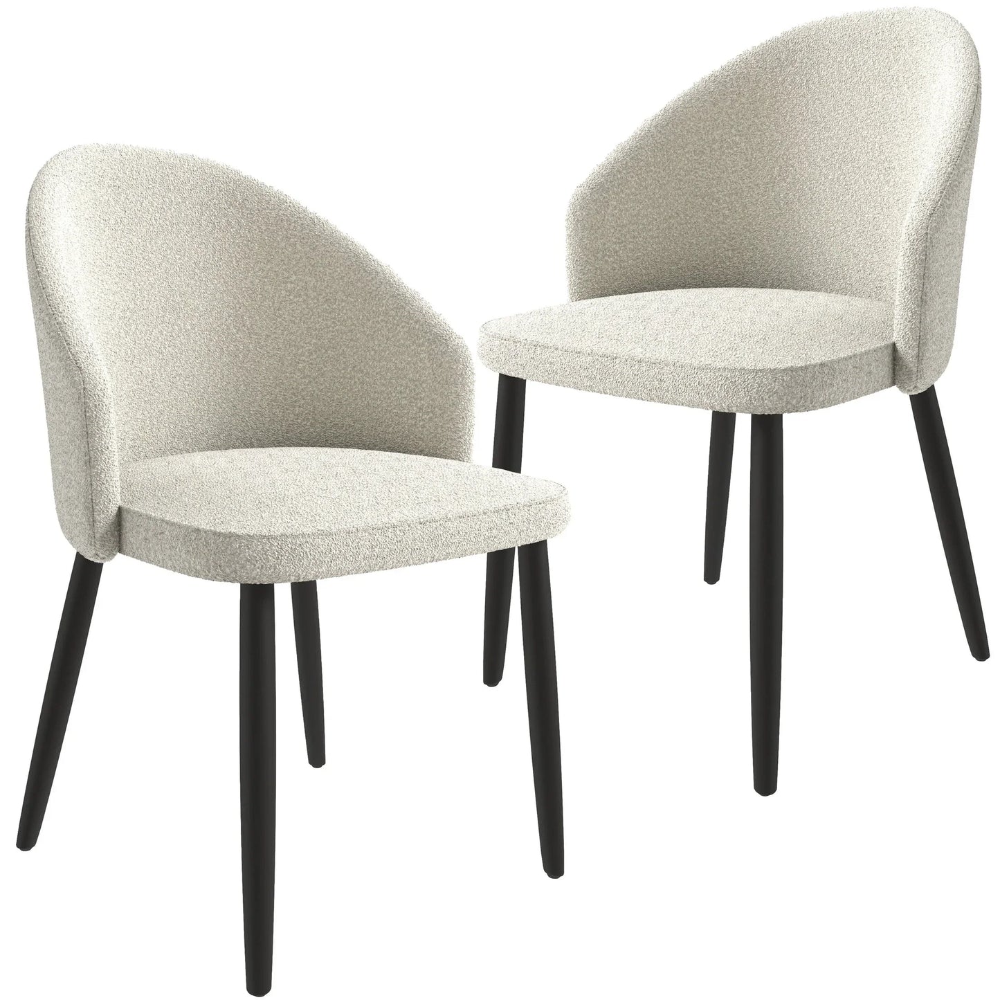 Paradiso Dining Chairs Leather Seat and Curved Back with Oak Wood Legs Set of 2 - Elax Furniture