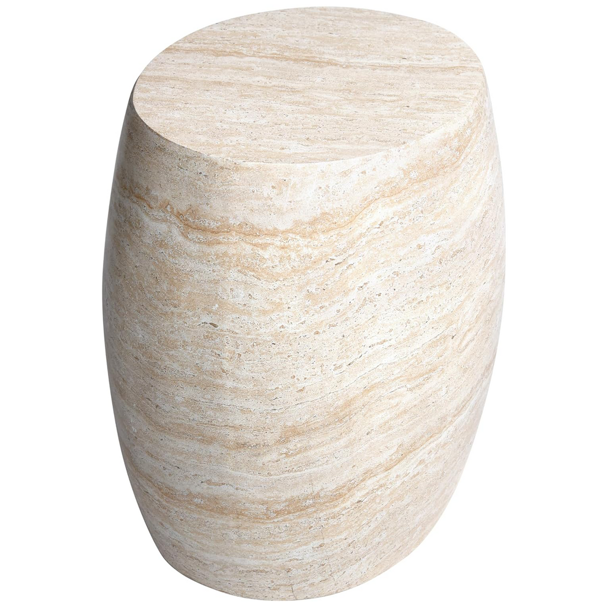 Petra End/Side Table in Fiberstone Barrel Shape Design