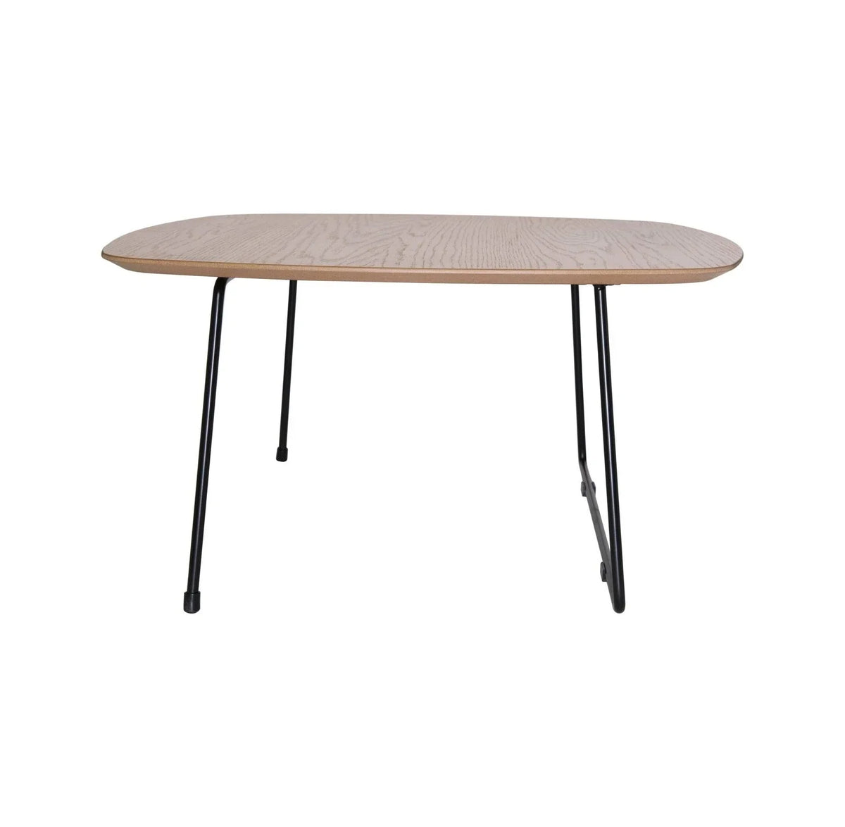 Pemborke Square Coffee Table with Oak Wood Table Top and Iron Frame - Elax Furniture