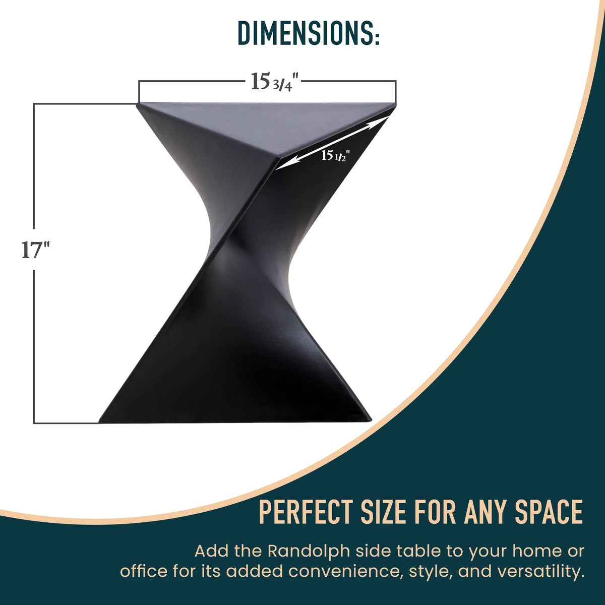 Randolph Triangular Accent Side Table in ABS/PC Plastic - Elax Furniture