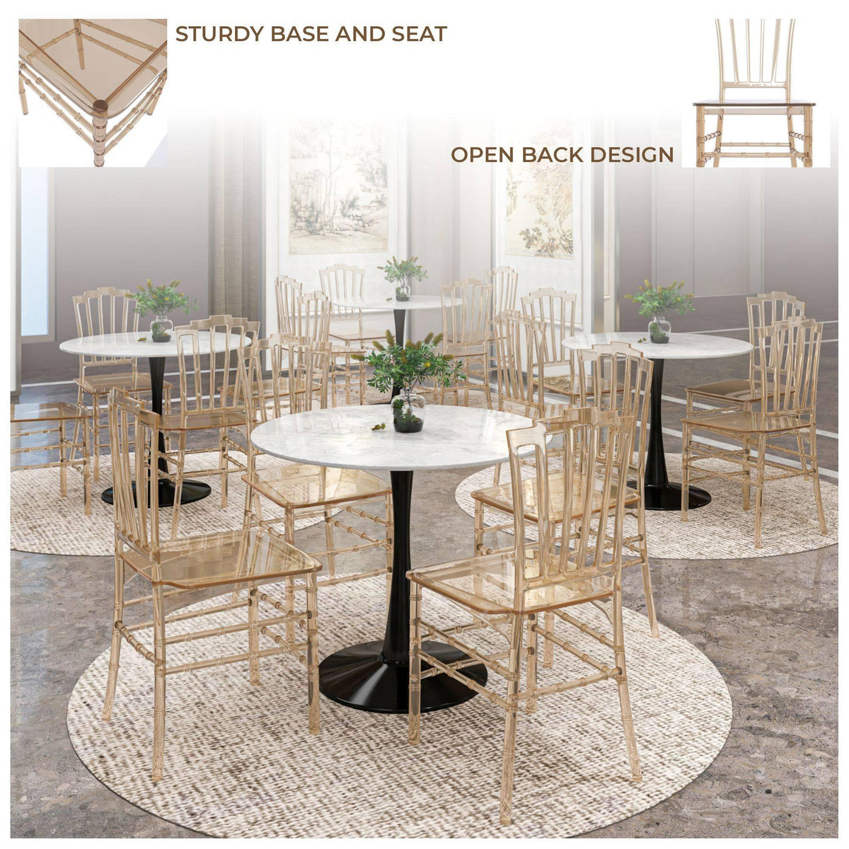 Synth Dining Chair Polycarbonate Side Chair with Windsor Back Design - Elax Furniture