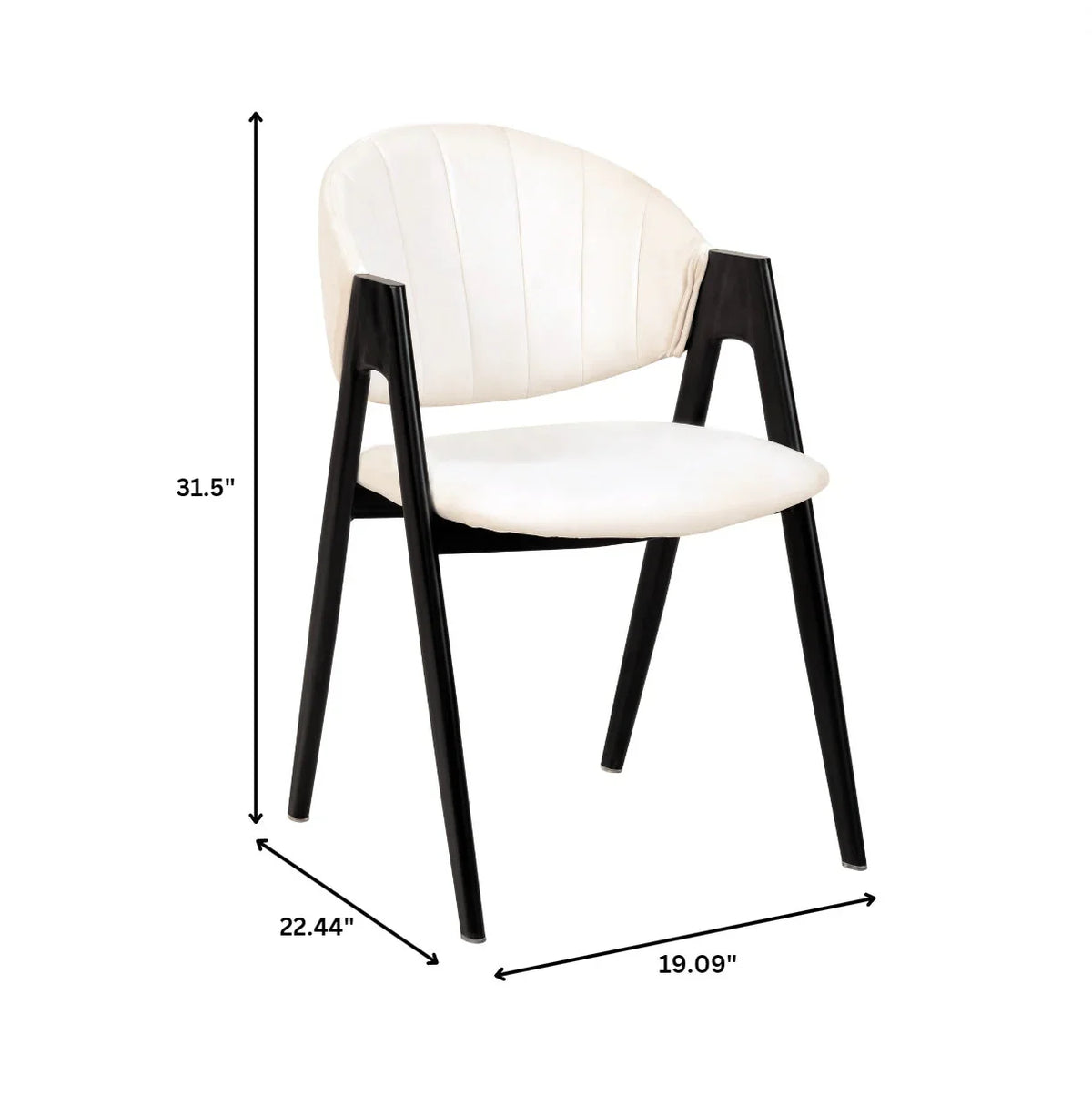 Savor Dining Chair in Leather/Polyester with Curved and Open-Back Design - Elax Furniture