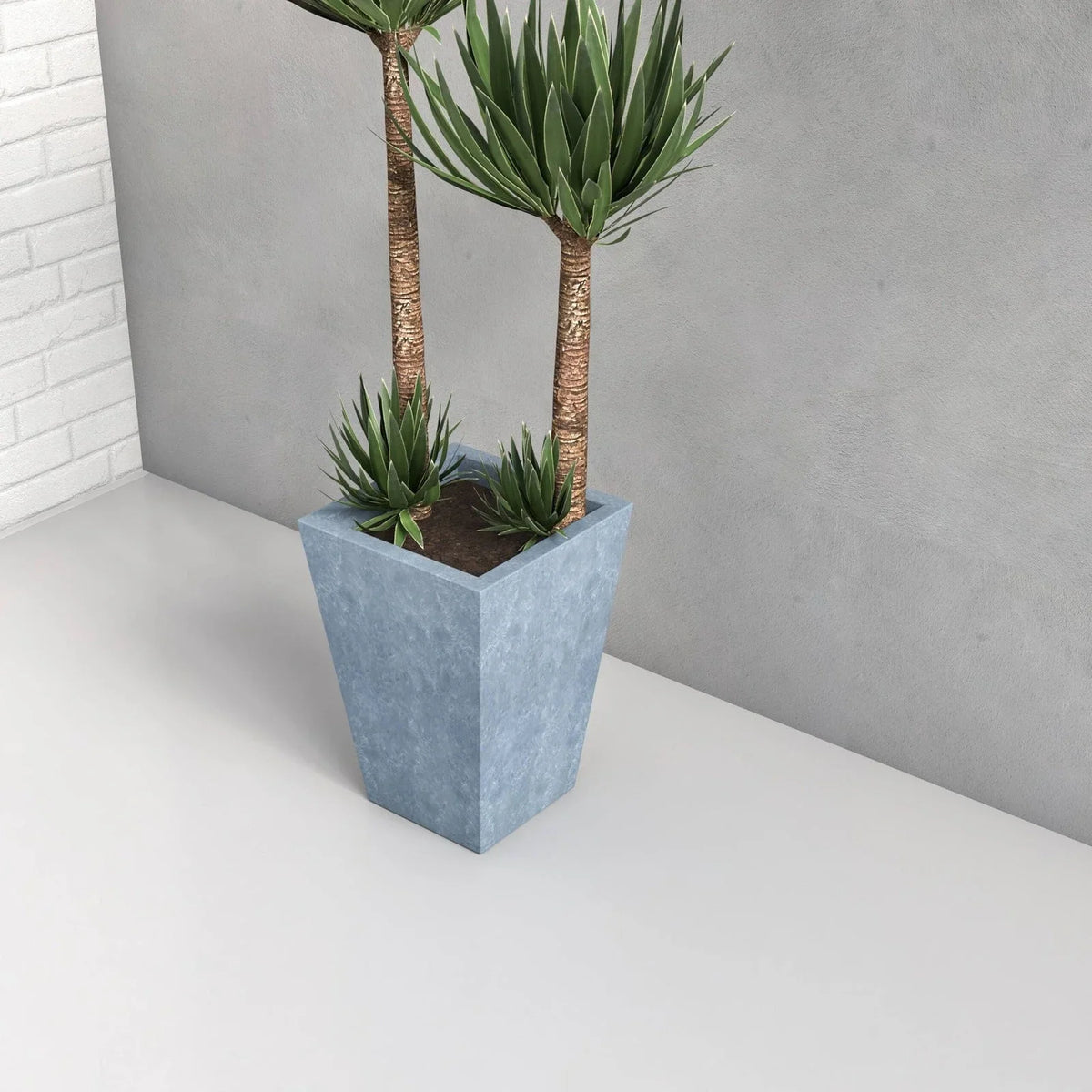 Tapered Square Plant Pot Fiberstone and Clay Manufacturer and Supplier USA - Elax Furniture