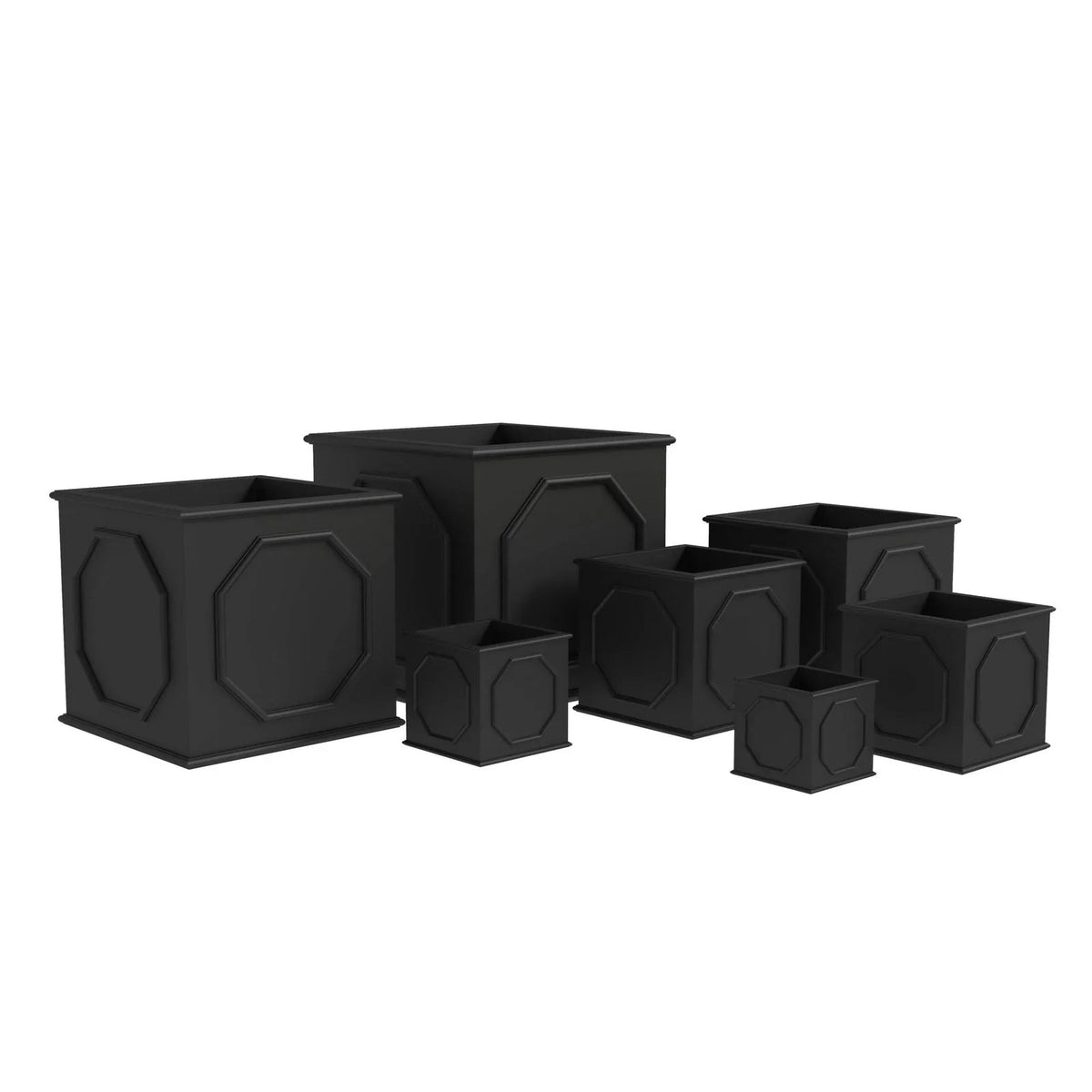 Sprout 7-Piece Fiberstone and MGO Clay Planter Set, Mid-Century Modern Square Planter Pot for Indoor and Outdoor - Elax Furniture