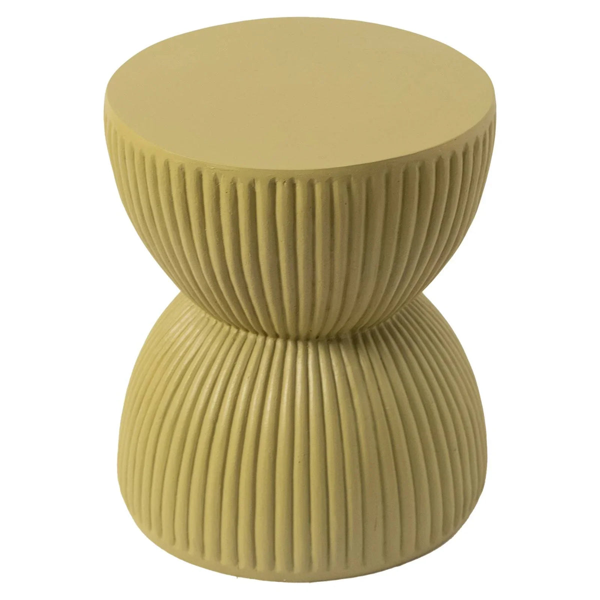 Spire 15" Wide Round Side Fiberstone Table With Hourglass Design - Elax Furniture