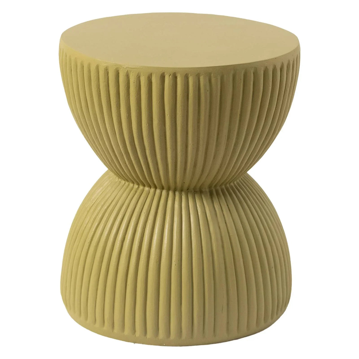 Spire 15" Wide Round Side Fiberstone Table With Hourglass Design - Elax Furniture