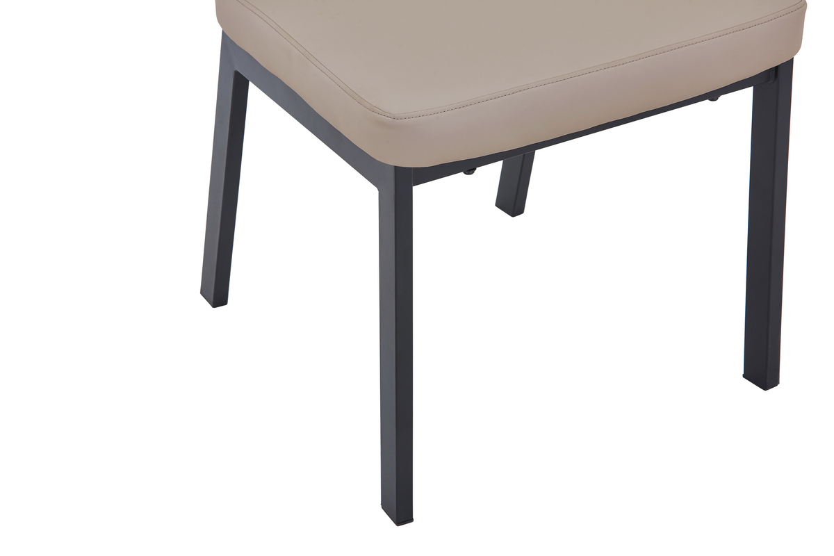 Teres Dining Chair with Leather Upholstery and Steel Legs