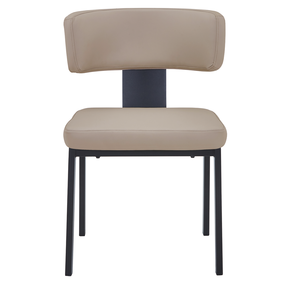 Teres Dining Chair with Leather Upholstery and Steel Legs