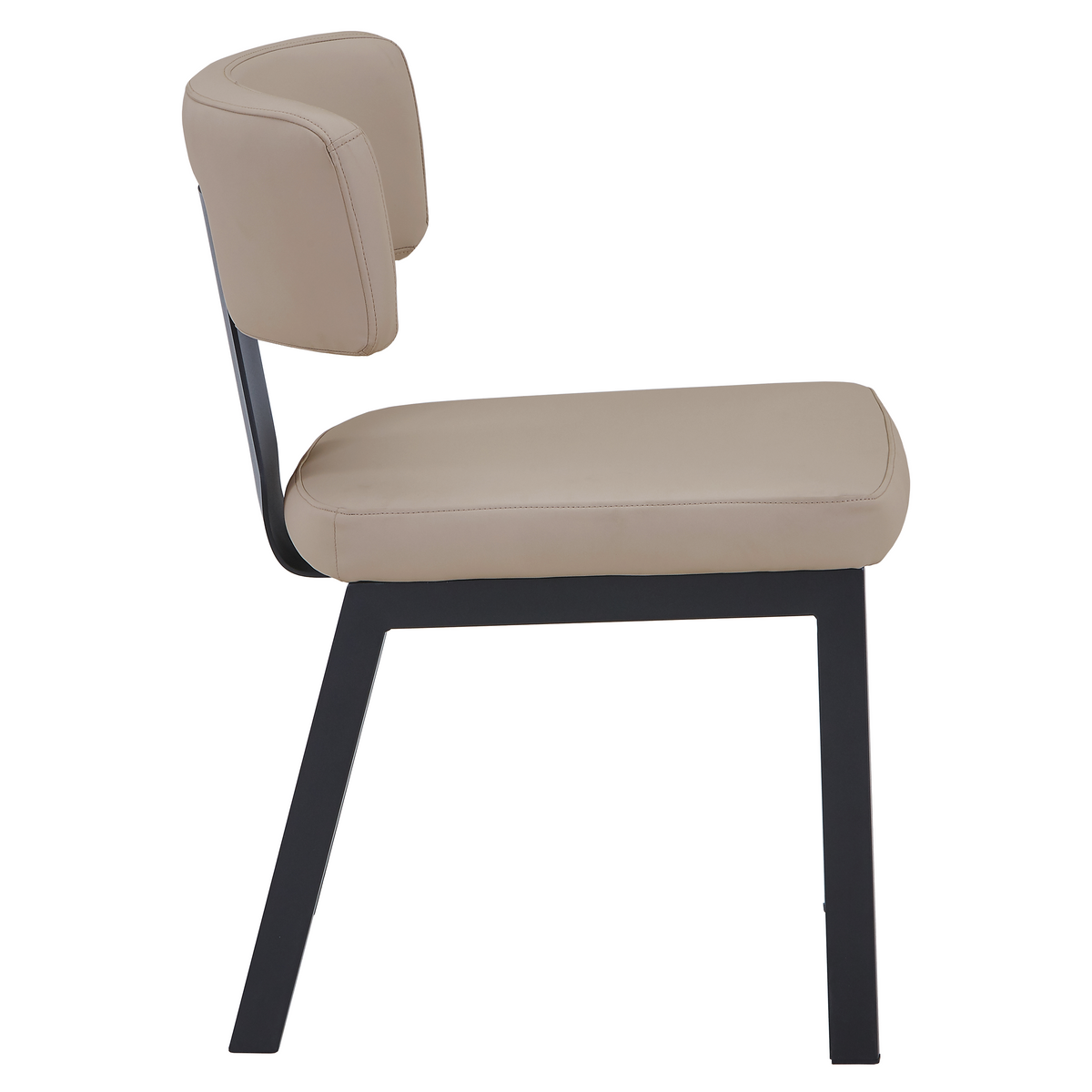 Teres Dining Chair with Leather Upholstery and Steel Legs
